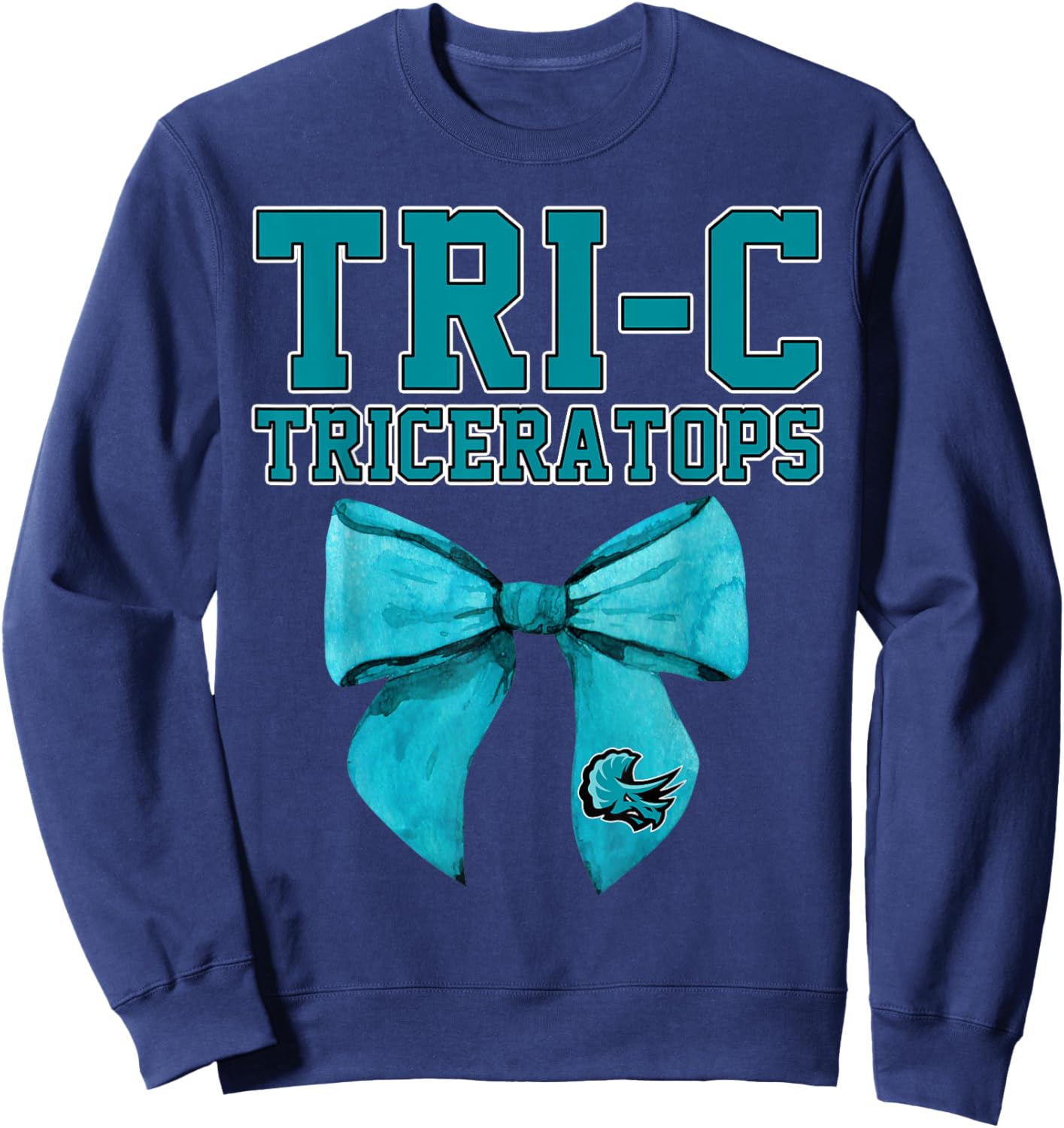 Tri-C TriceratopsCuyahoga Community College Bow Vintage Sweatshirt - Sweatshirt | Navy