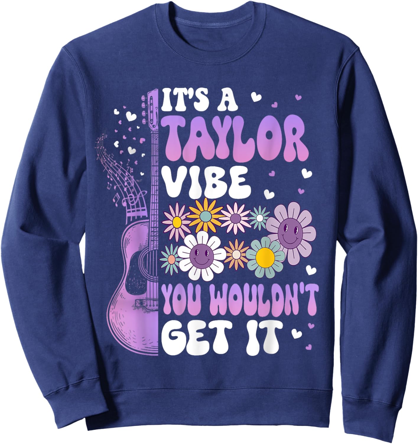 Girl Retro Taylor First Name Personalized Groovy It's A Taylor Vibe You Wouldn't Get It Groovy -Adults, Kids Black Short Sleeve Cotton 65%, Polyester 35% Small Classic Fit Imported Sweatshirt - Sweatshirt | Navy