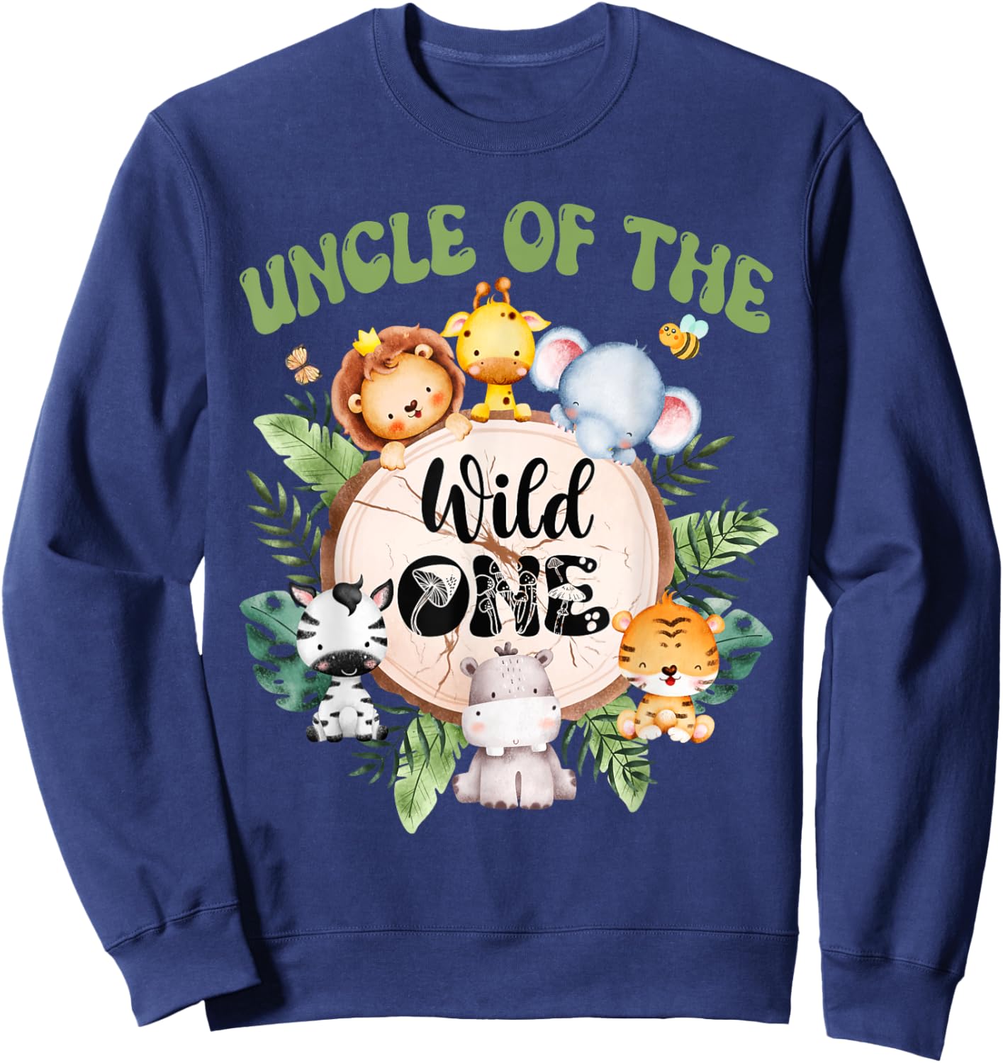 Uncle Of The Wild One 1st Birthday Safari Family Matching Sweatshirt - Sweatshirt | Navy