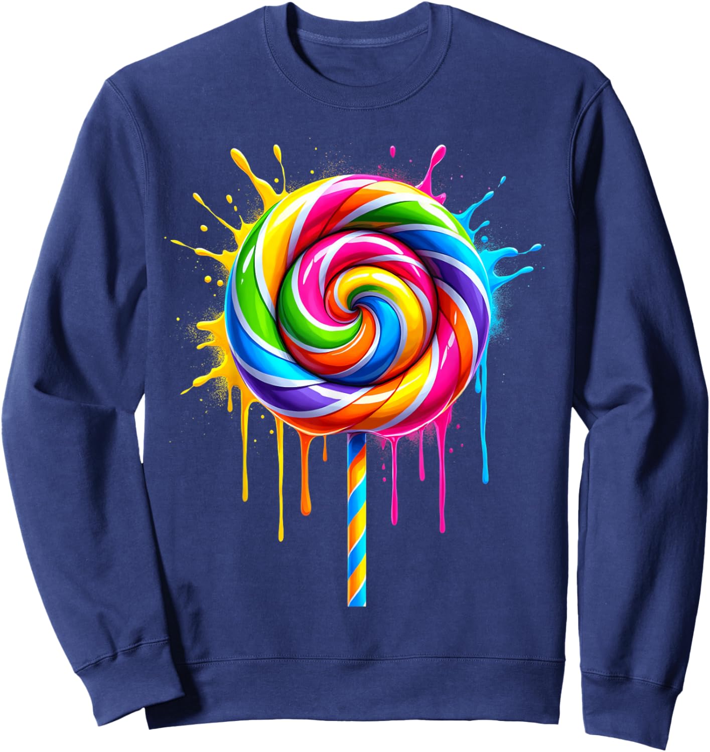 Candy Candy Costume Women's Carnival Lollipop Fancy Dress Sweatshirt - Sweatshirt | Navy