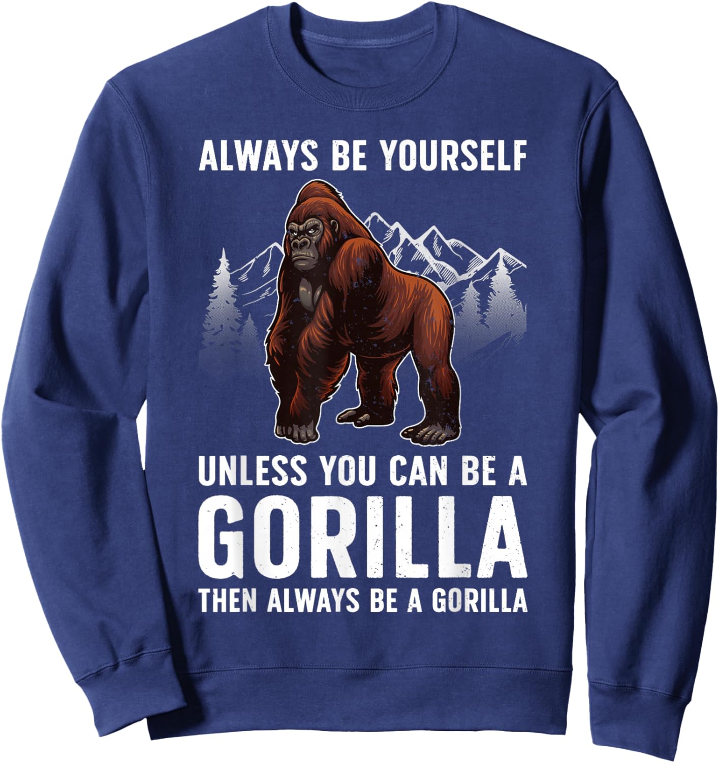 Funny Gorilla Design Women Kids Ape Gorilla Lover Sweatshirt - Sweatshirt | Navy