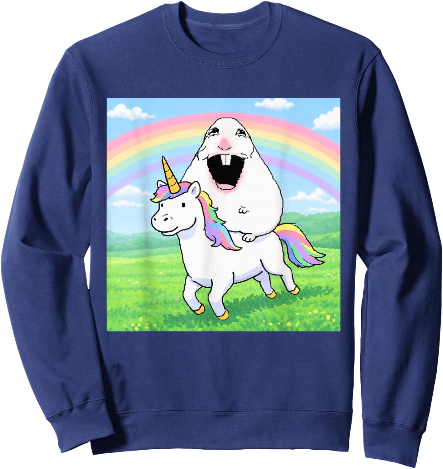 Happy Hamster Meme Sweatshirt - Sweatshirt | Navy