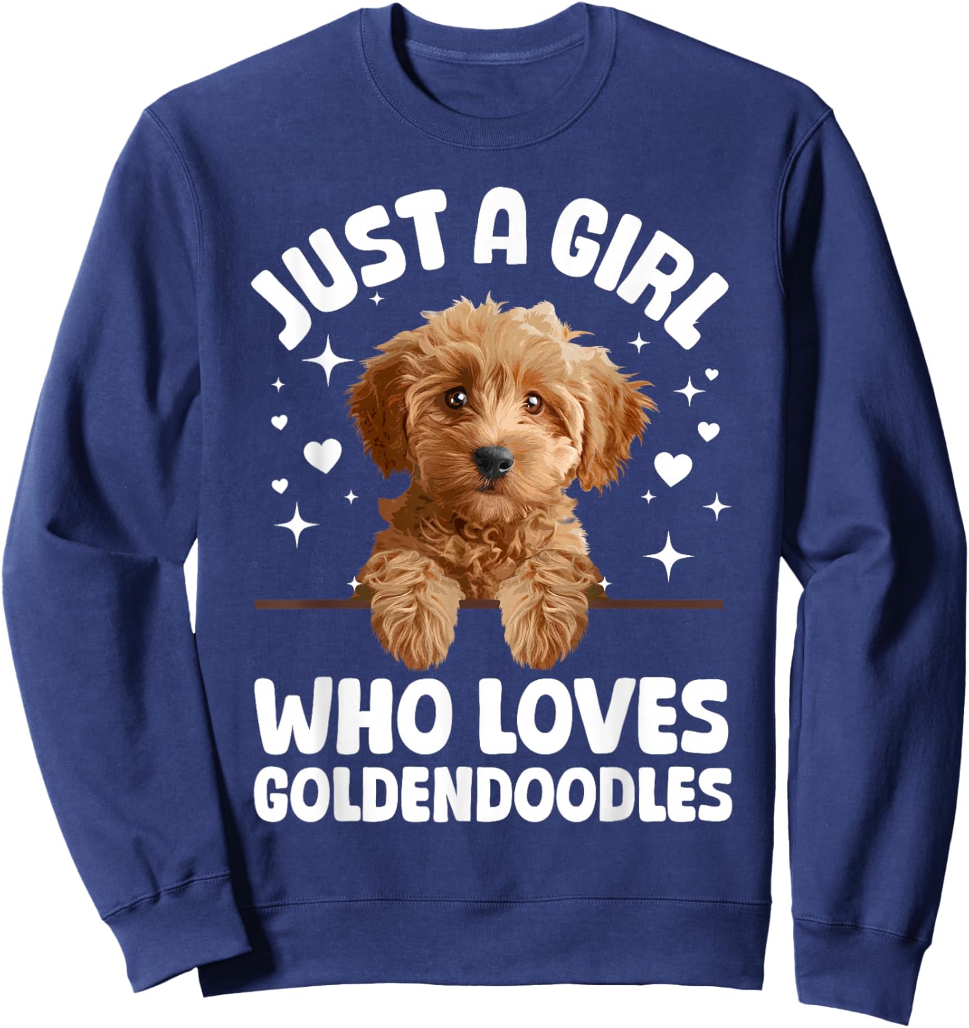 Cute Goldendoodle Design Girls Golden Doodle Lover Sweatshirt - Sweatshirt | Navy