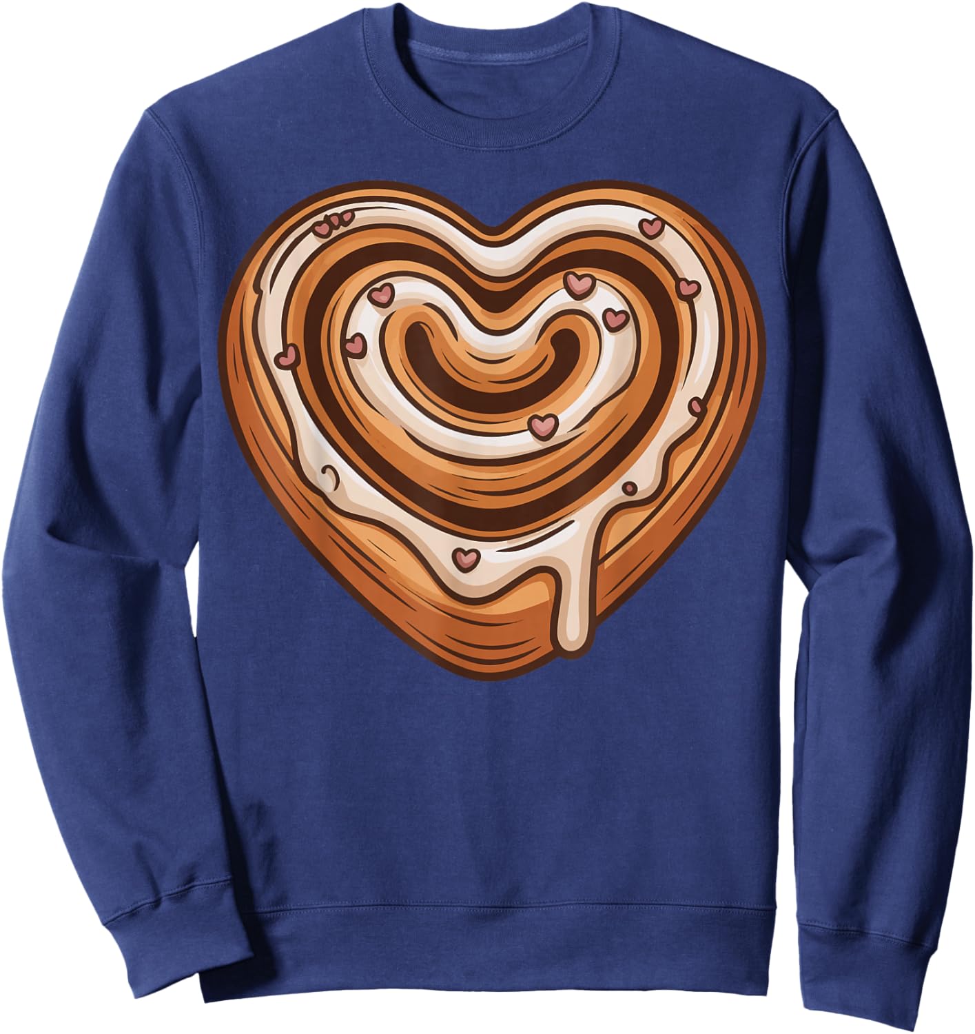 Cinnamon Roll Heart Sweatshirt - Sweatshirt | Navy