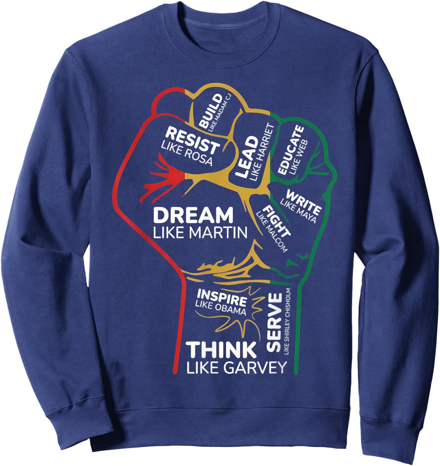 Juneteenth 1865 African Leader Sweatshirt - Sweatshirt | Navy