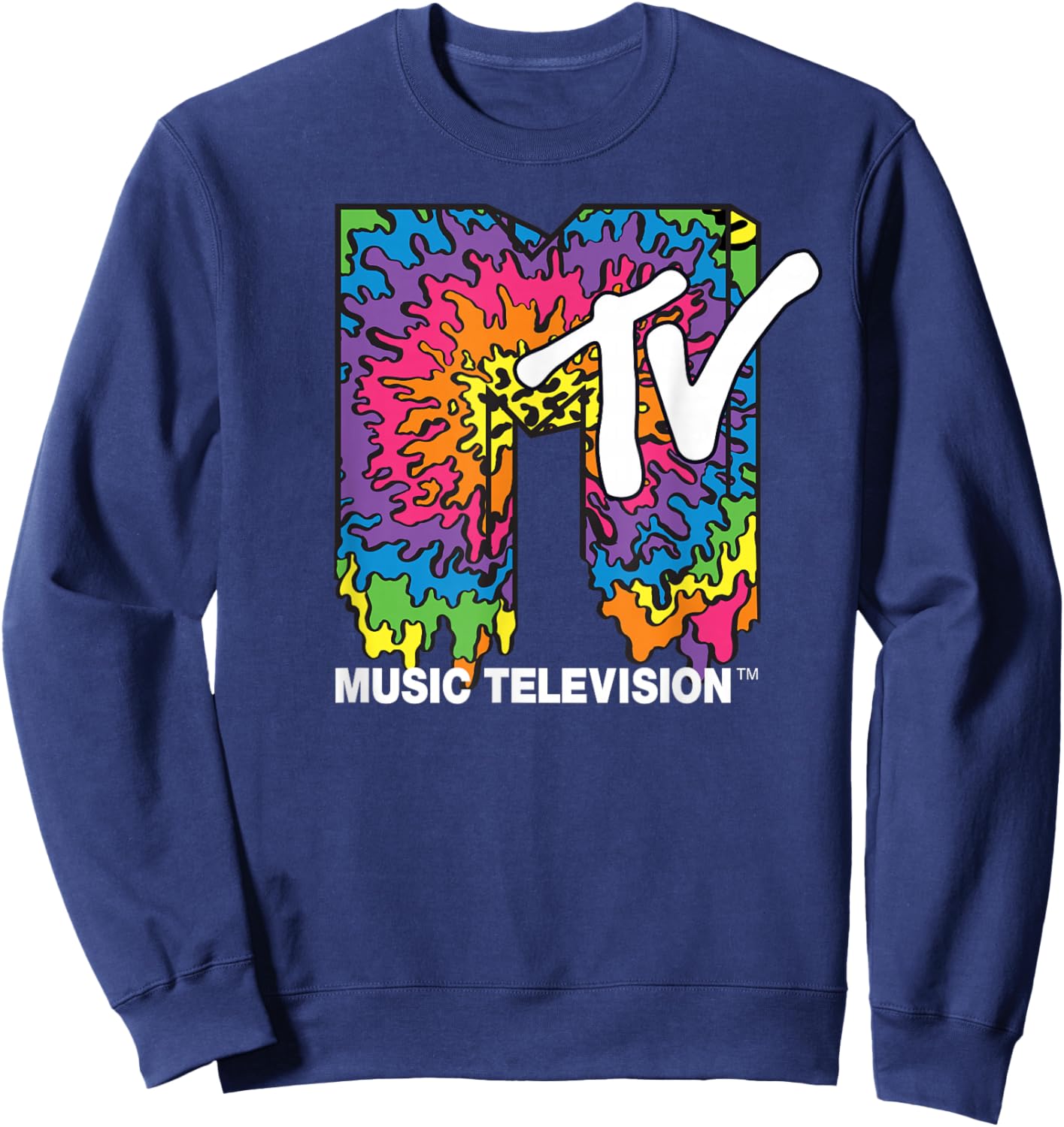 Classic MTV Melting Tie Dye Sweatshirt - Sweatshirt | Navy