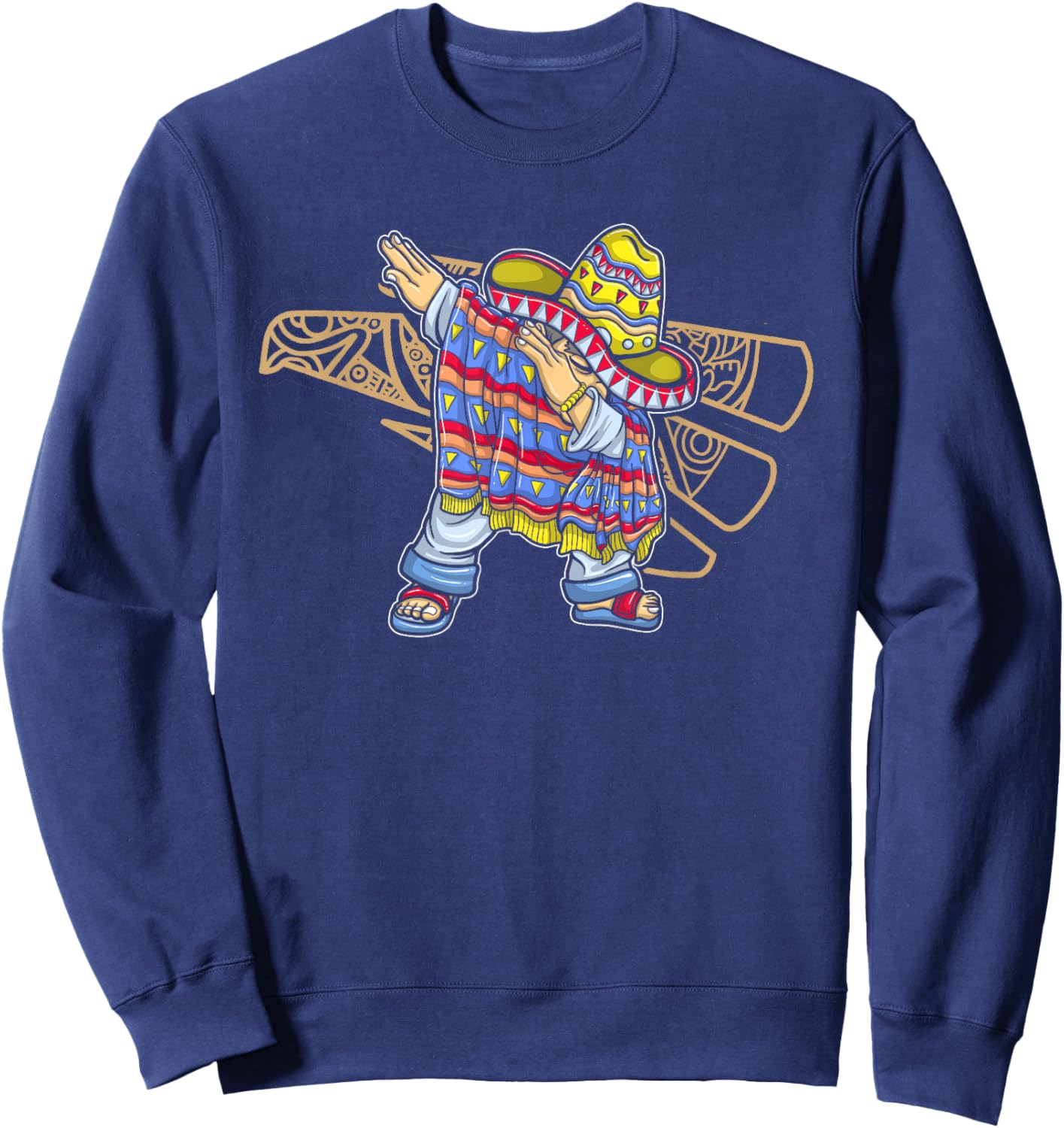 Mexico Dab Dabbing Mexican Flag Pride Jersey Sweatshirt - Sweatshirt | Navy