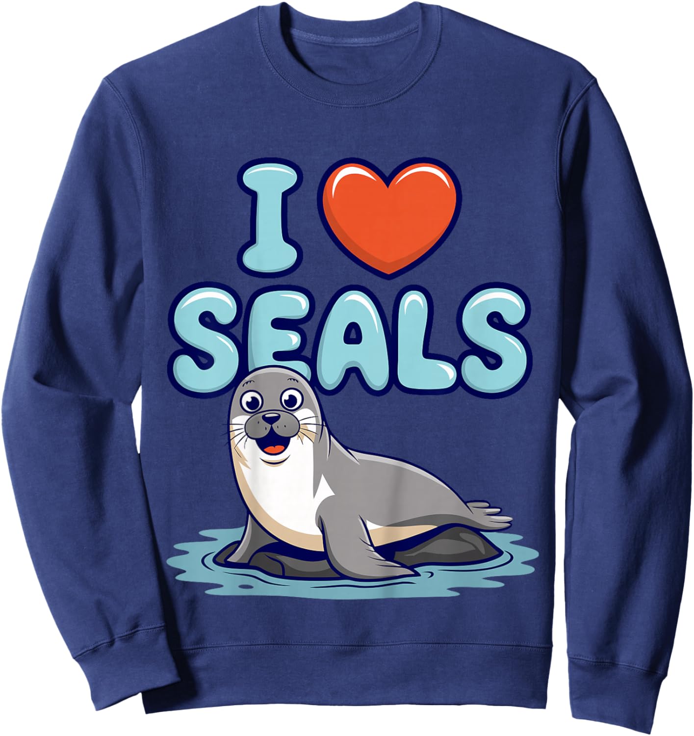 Kids I Love Seals Kids Sweatshirt - Sweatshirt | Navy