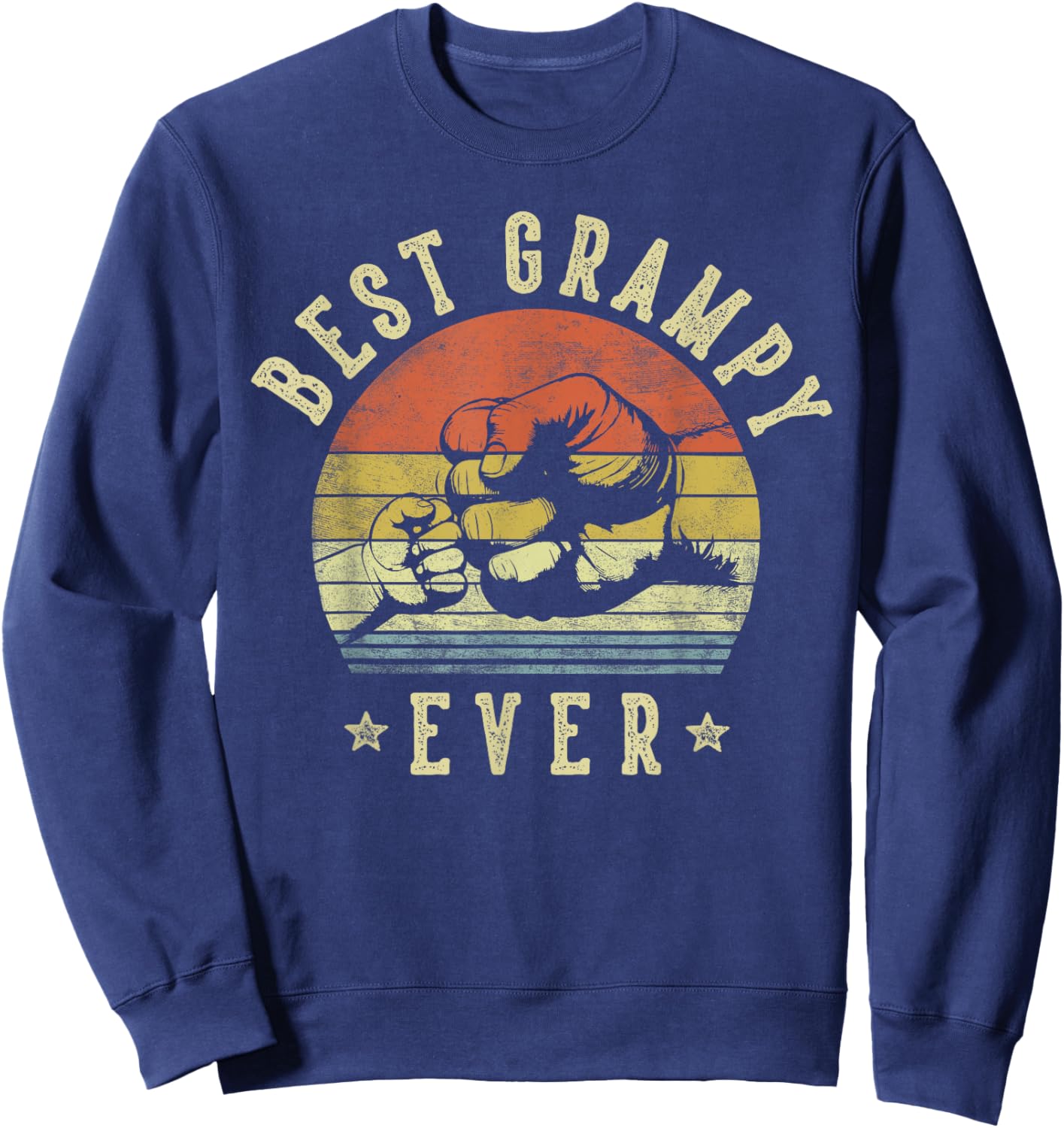 Best Grampy Ever - Retro Fist Bump Vintage Design Grampy Sweatshirt - Sweatshirt | Navy