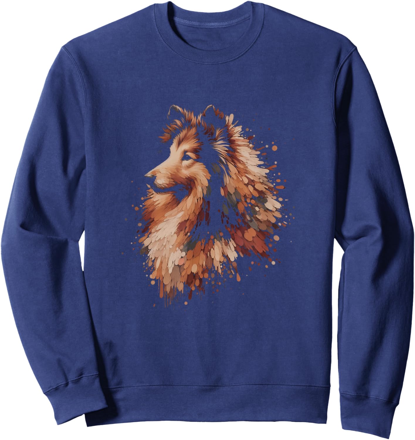 Artistic Shetland Sheepdog Drawing Art Sheltie Design Sweatshirt - Sweatshirt | Navy