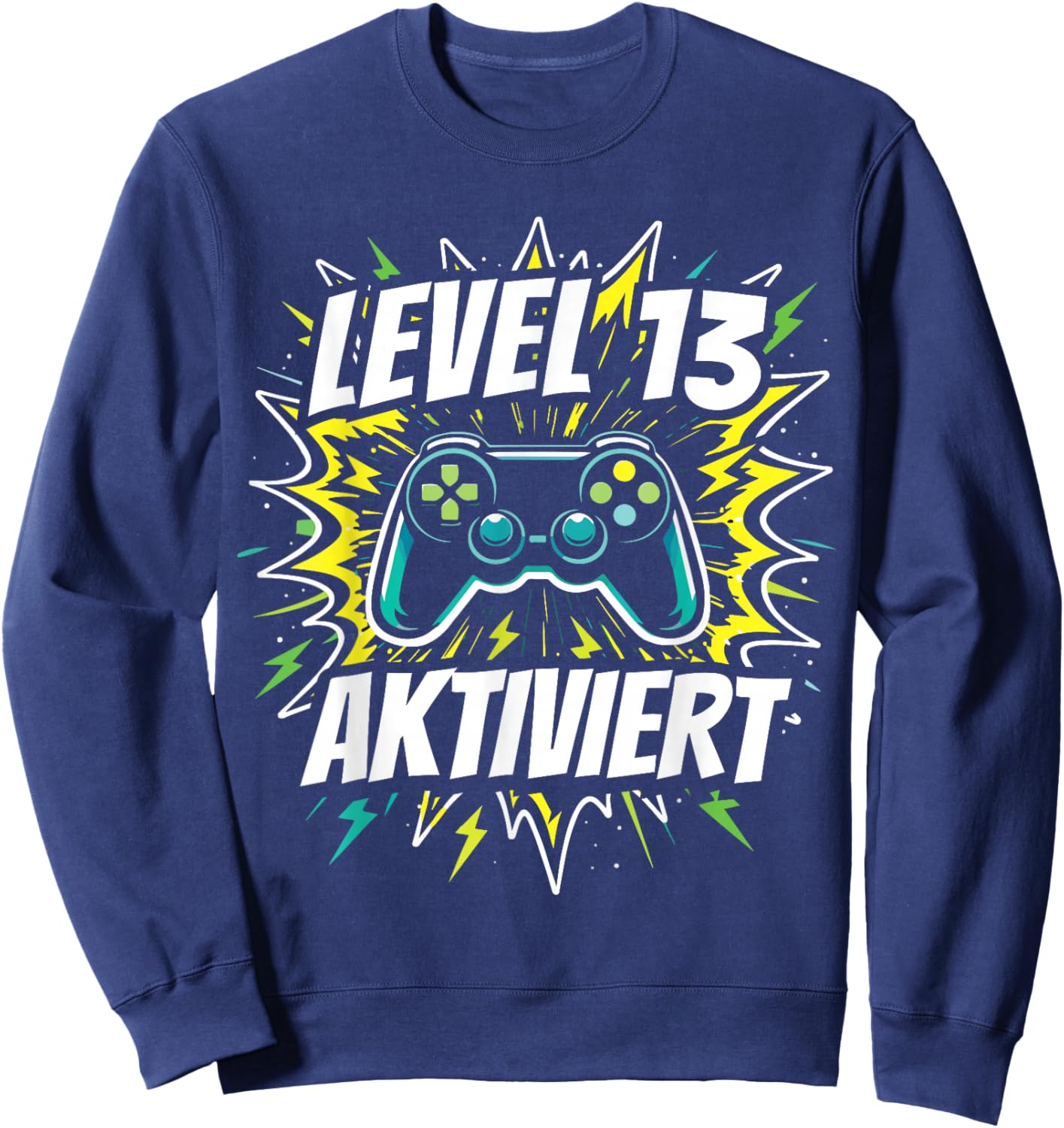 13. Geburtstag Jungen Video Gamer Level 13 Aktiviert Junge Sweatshirt - Sweatshirt | Navy