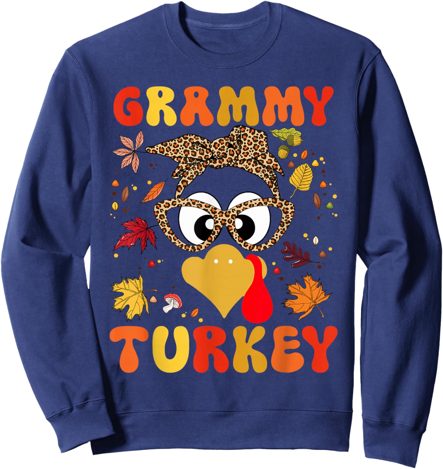 Grammy Turkey Matching Family Thanksgiving Sweatshirt - Sweatshirt | Navy