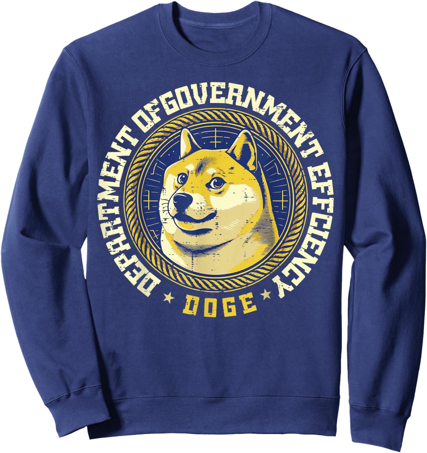 Doge Shiba Inu Face Department Of Government Efficiency Men Sweatshirt - Sweatshirt | Navy