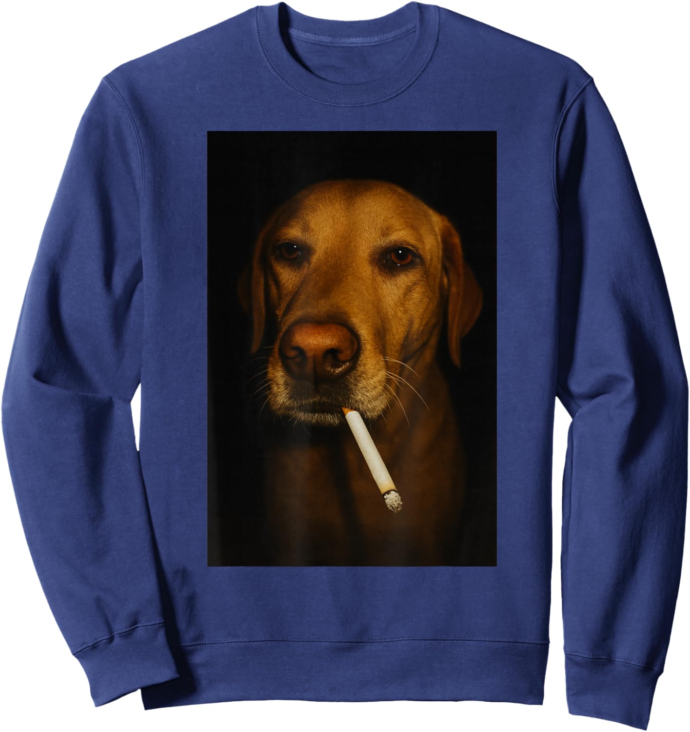 Funny Dog Smoking Cigarette Sweatshirt - Sweatshirt | Navy