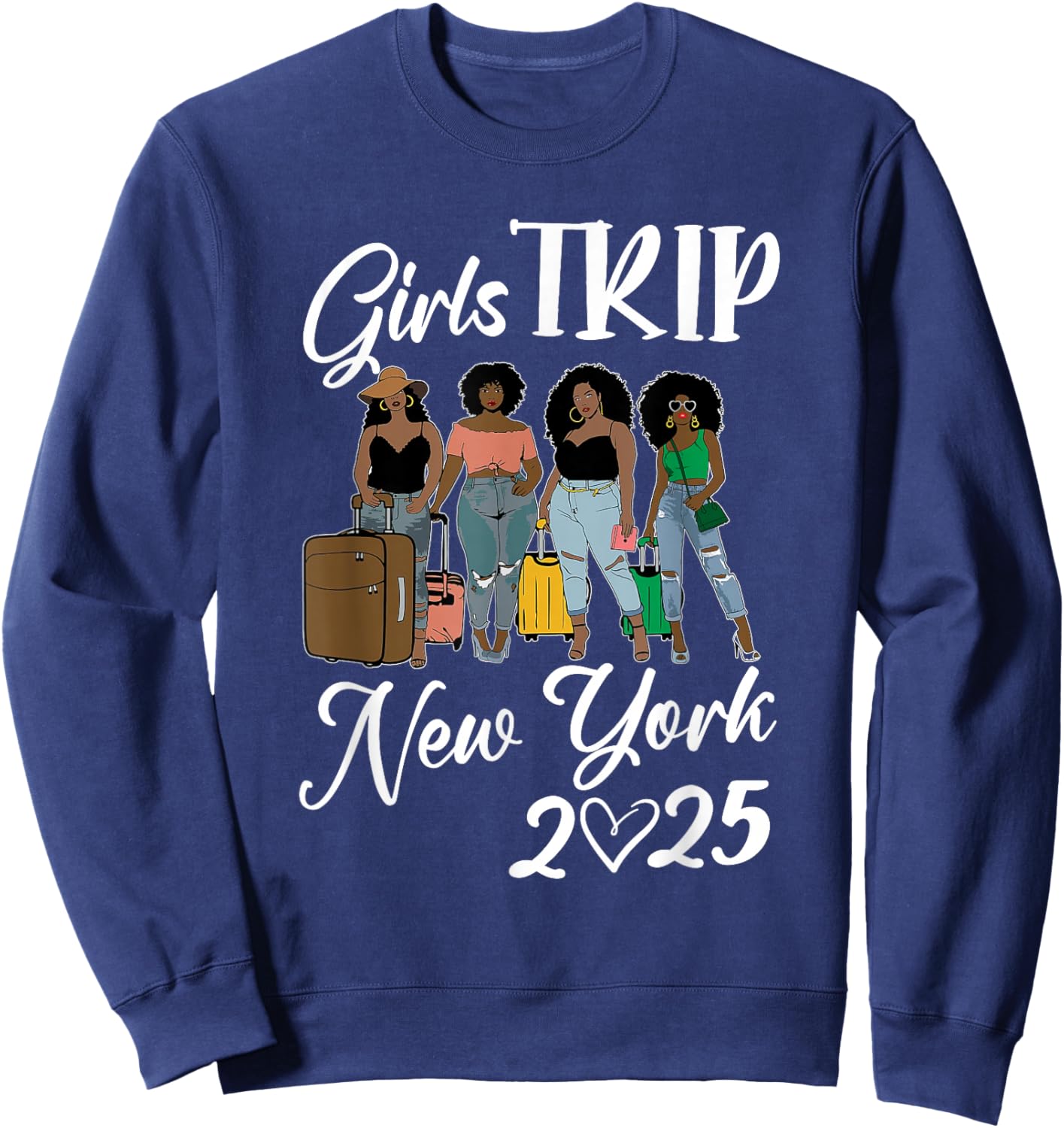 New York Girls Trip 2025 Friends Matching Group Sweatshirt - Sweatshirt | Navy