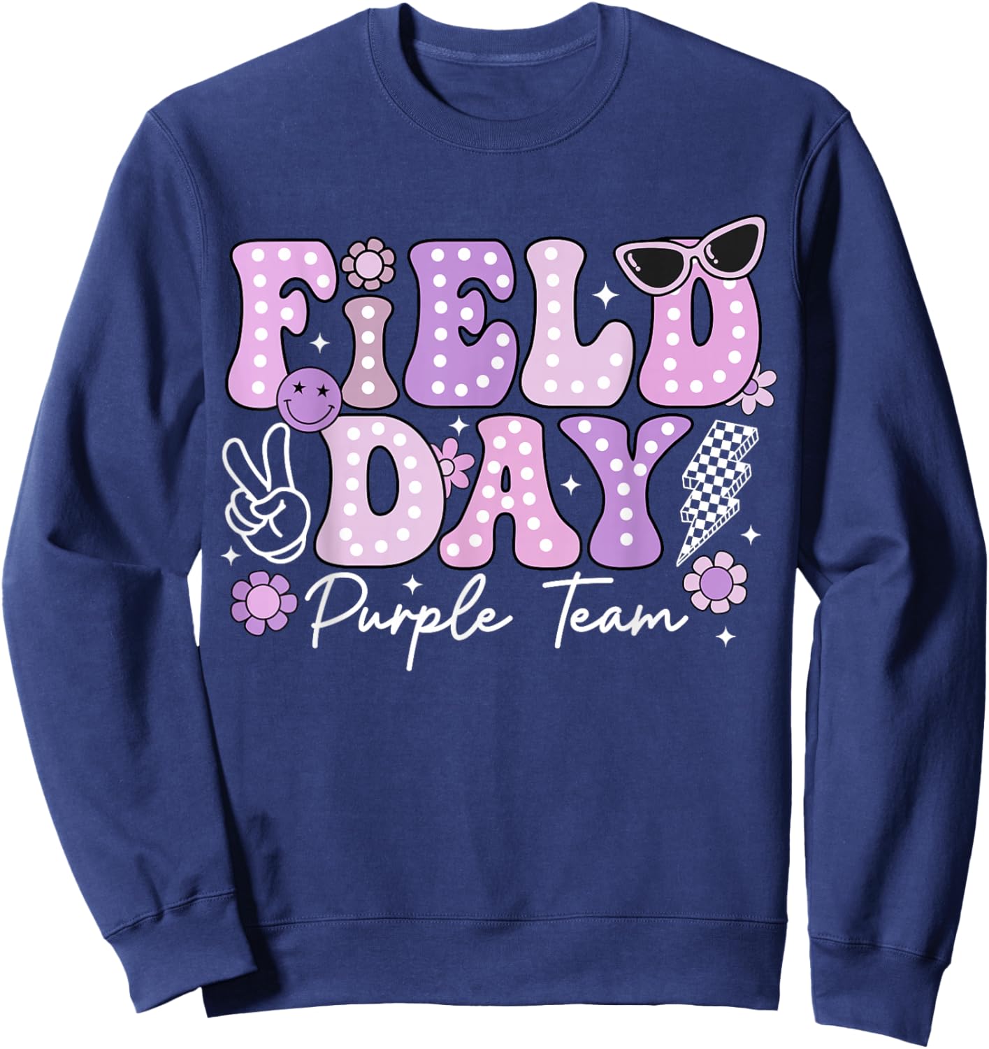 Field Day Purple Team Color Field Trip Team Game Competition Sweatshirt - Sweatshirt | Navy