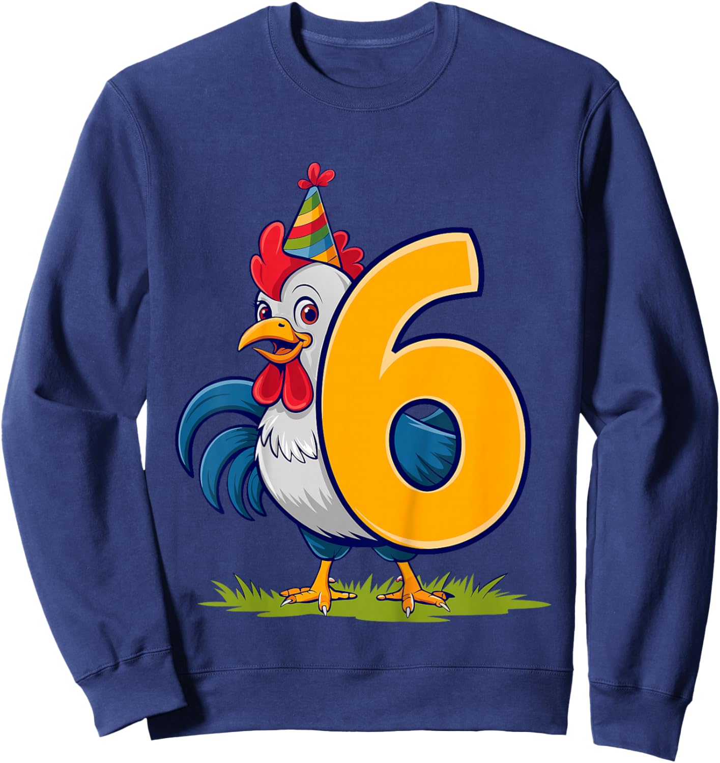 Kids 6th Birthday Rooster Kids Sweatshirt - Sweatshirt | Navy