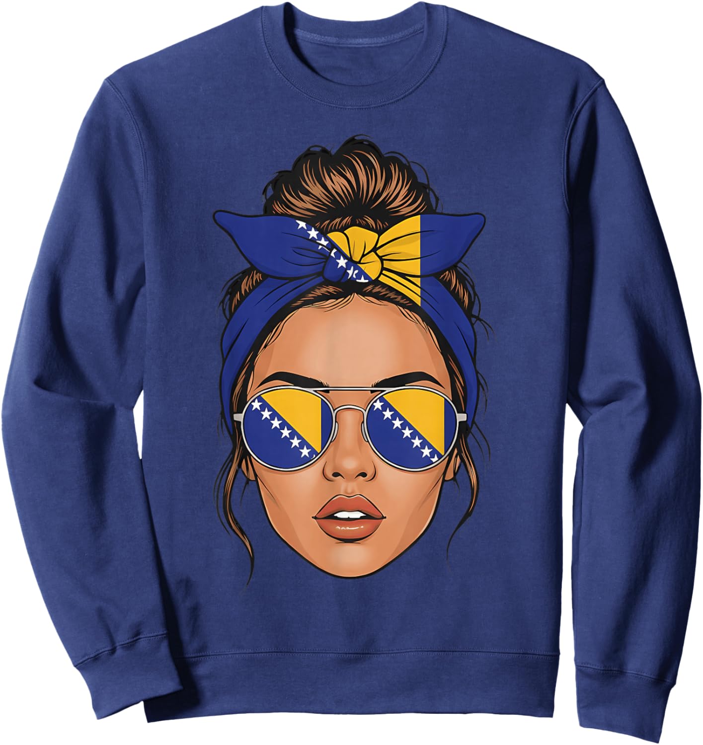 Bosnia and Herzegovina Roots Bosnian Flag Sweatshirt - Sweatshirt | Navy