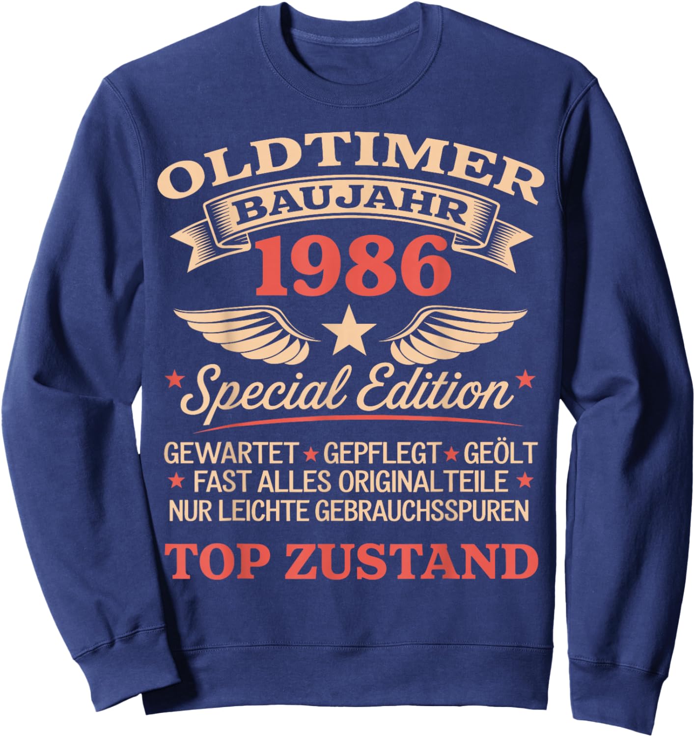 40th Birthday Man Woman 40 Years Decoration 1986 Gift Funny Sweatshirt - Sweatshirt | Navy