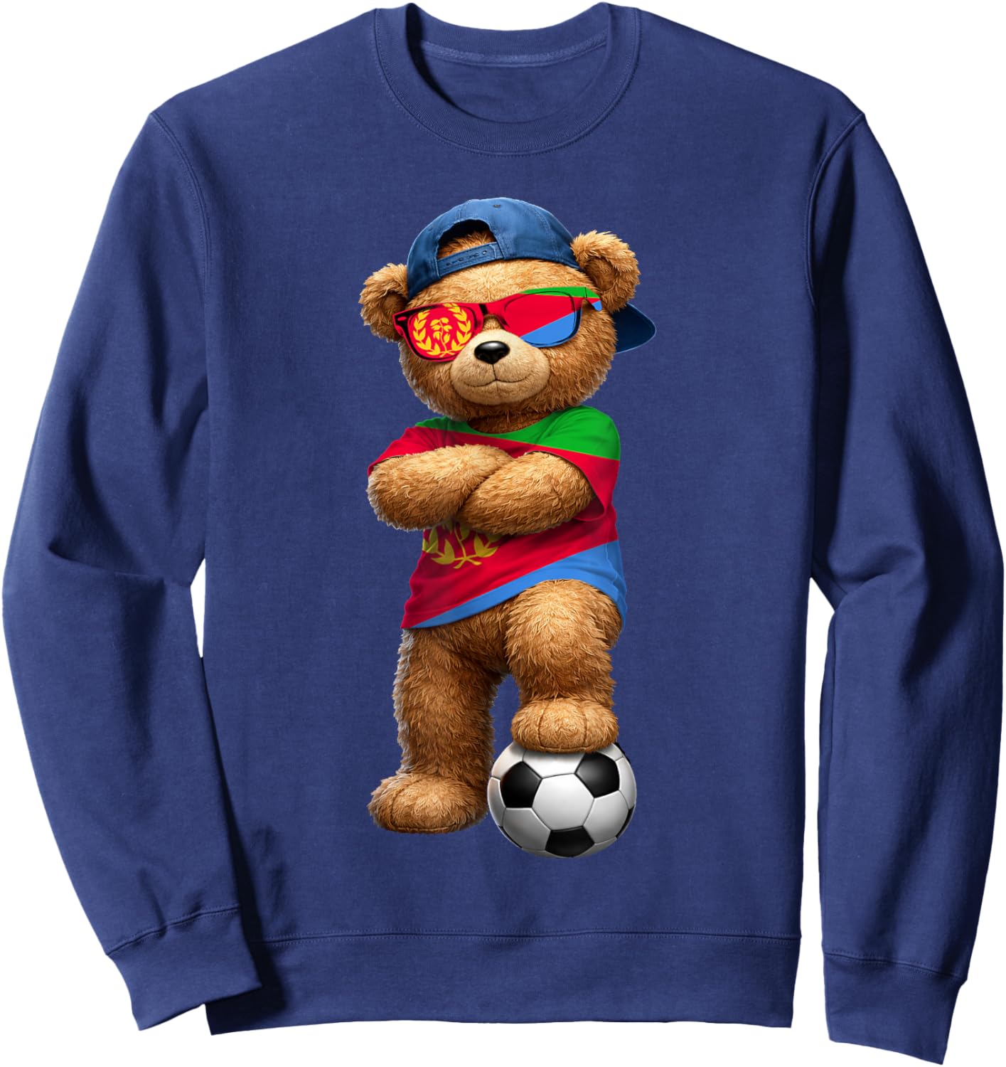 Eritrean Flag Teddy Player Sports Outfit for Eritrea Sweatshirt - Sweatshirt | Navy
