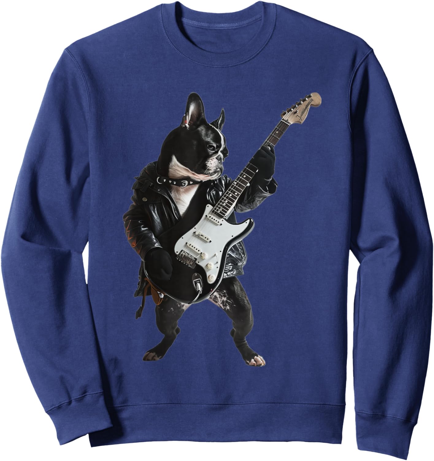 Boston Terrier Guitar Sweatshirt - Sweatshirt | Navy