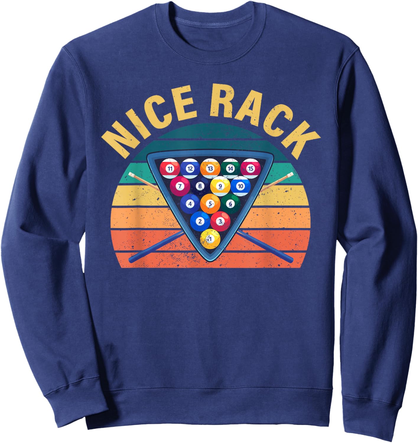 Nice Rack Pool Billiard Game Pool Player Balls Billiard Sweatshirt - Sweatshirt | Navy