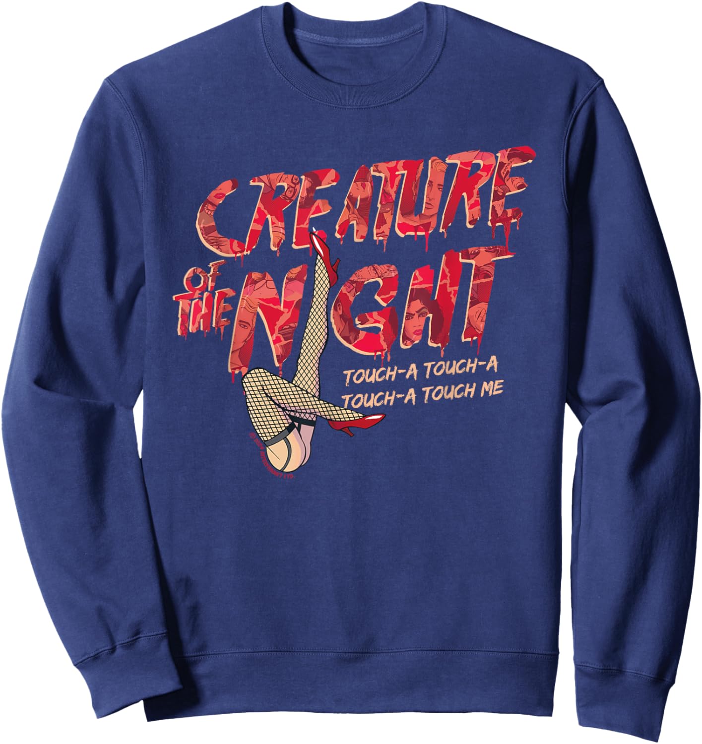 Rocky Horror Show Creature Of The Night Legs Touch-A Light Sweatshirt - Sweatshirt | Navy