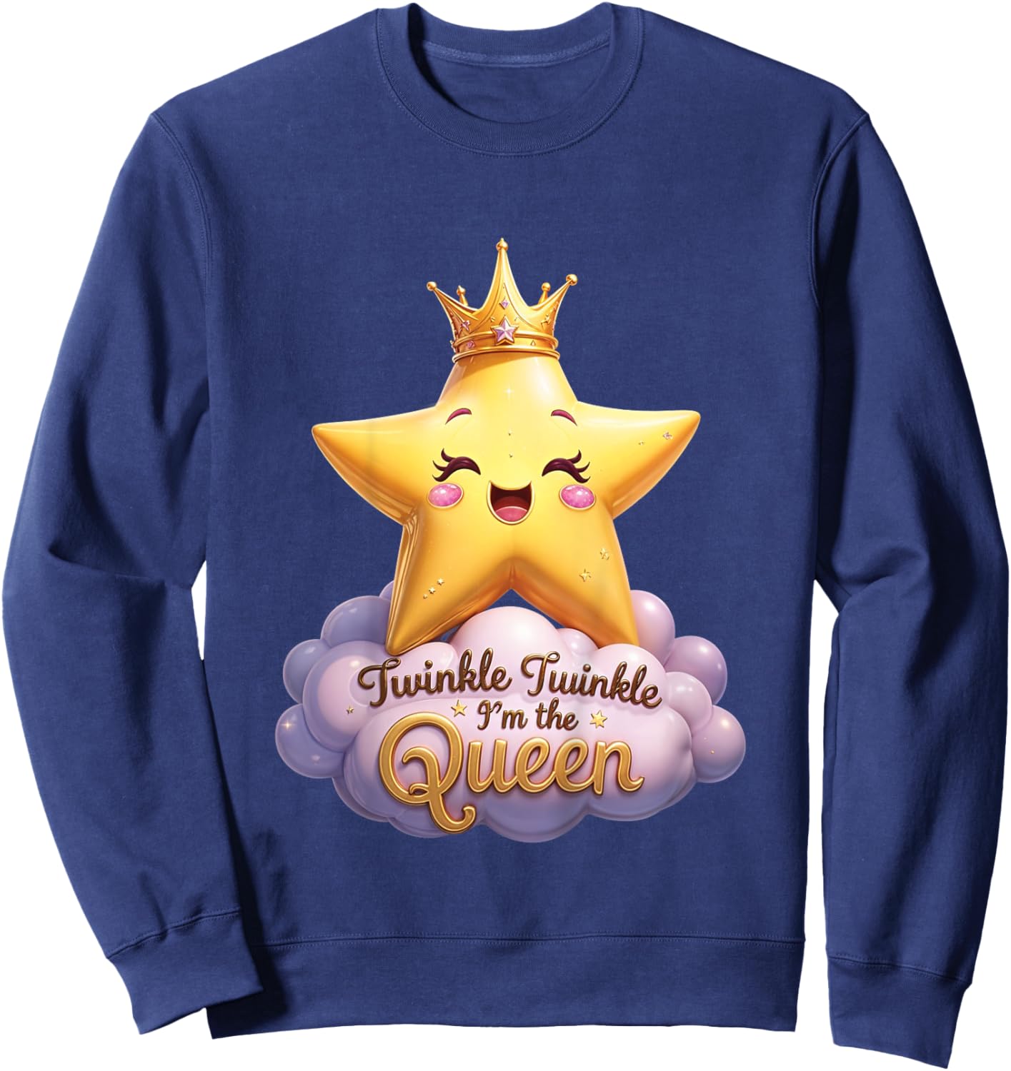 Kids Twinkle Twinkle I’m the Queen Sweatshirt - Sweatshirt | Navy