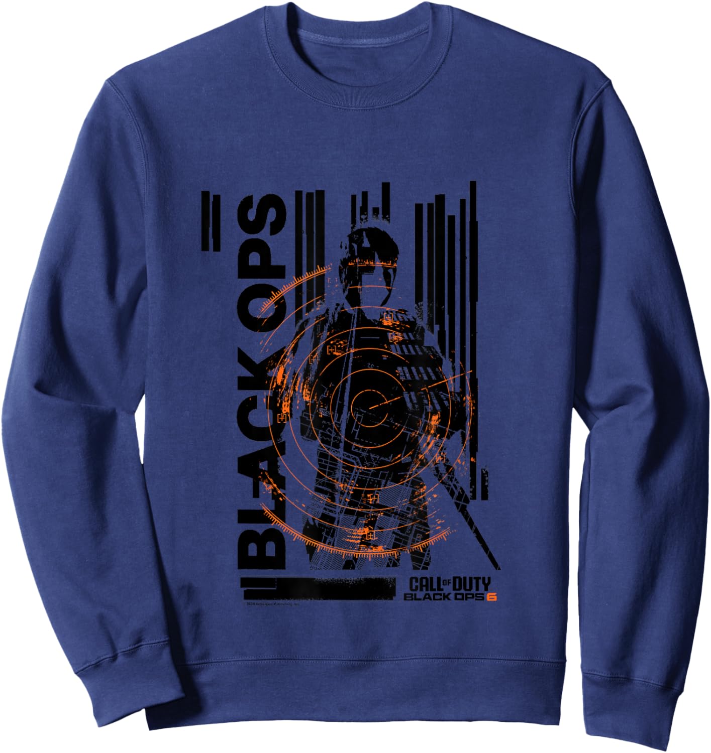 Call Of Duty Black Ops Soldier Silhouette Distressed Logo Sweatshirt - Sweatshirt | Navy