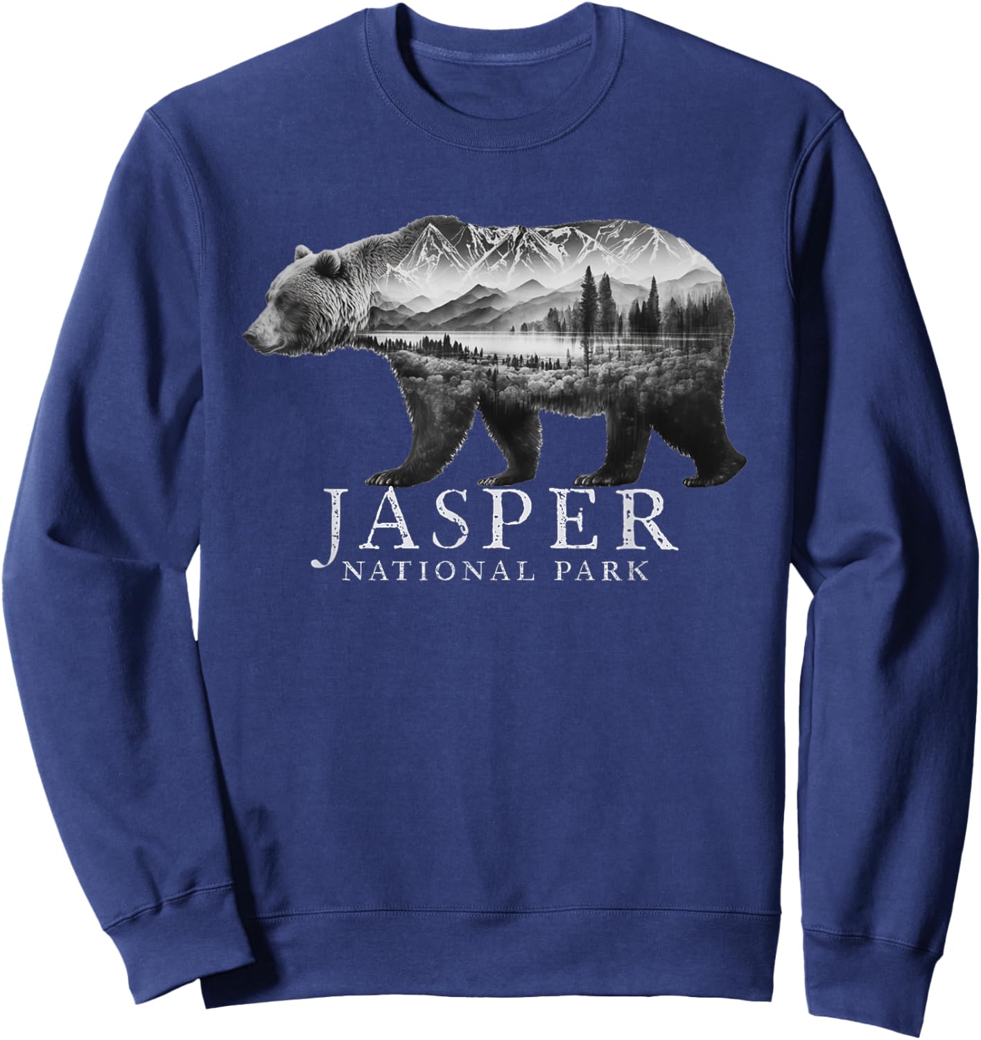 Jasper National Park Alberta Canada Mountains Bear Souvenir Sweatshirt - Sweatshirt | Navy