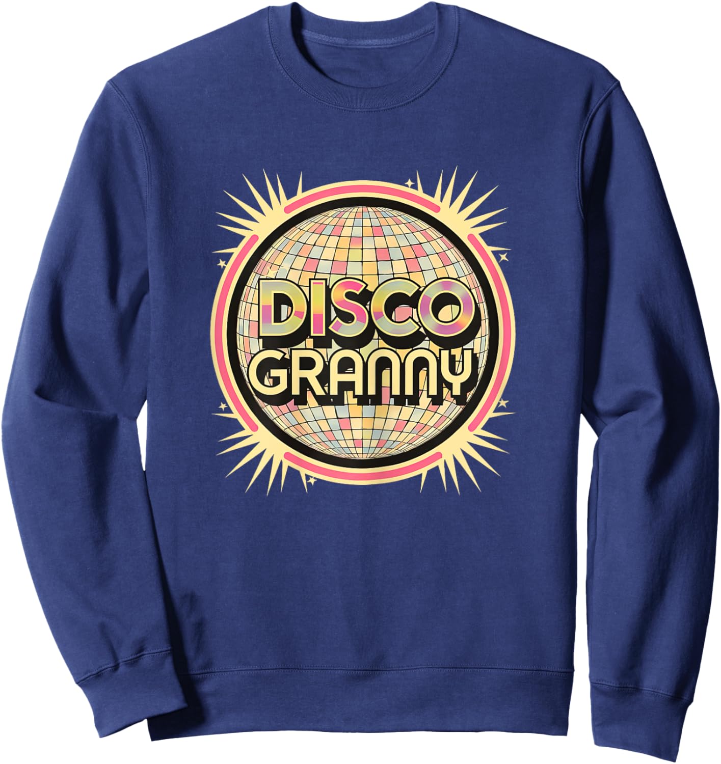 Disco Granny Retro 1970 Soul Music Groovy Sweatshirt - Sweatshirt | Navy