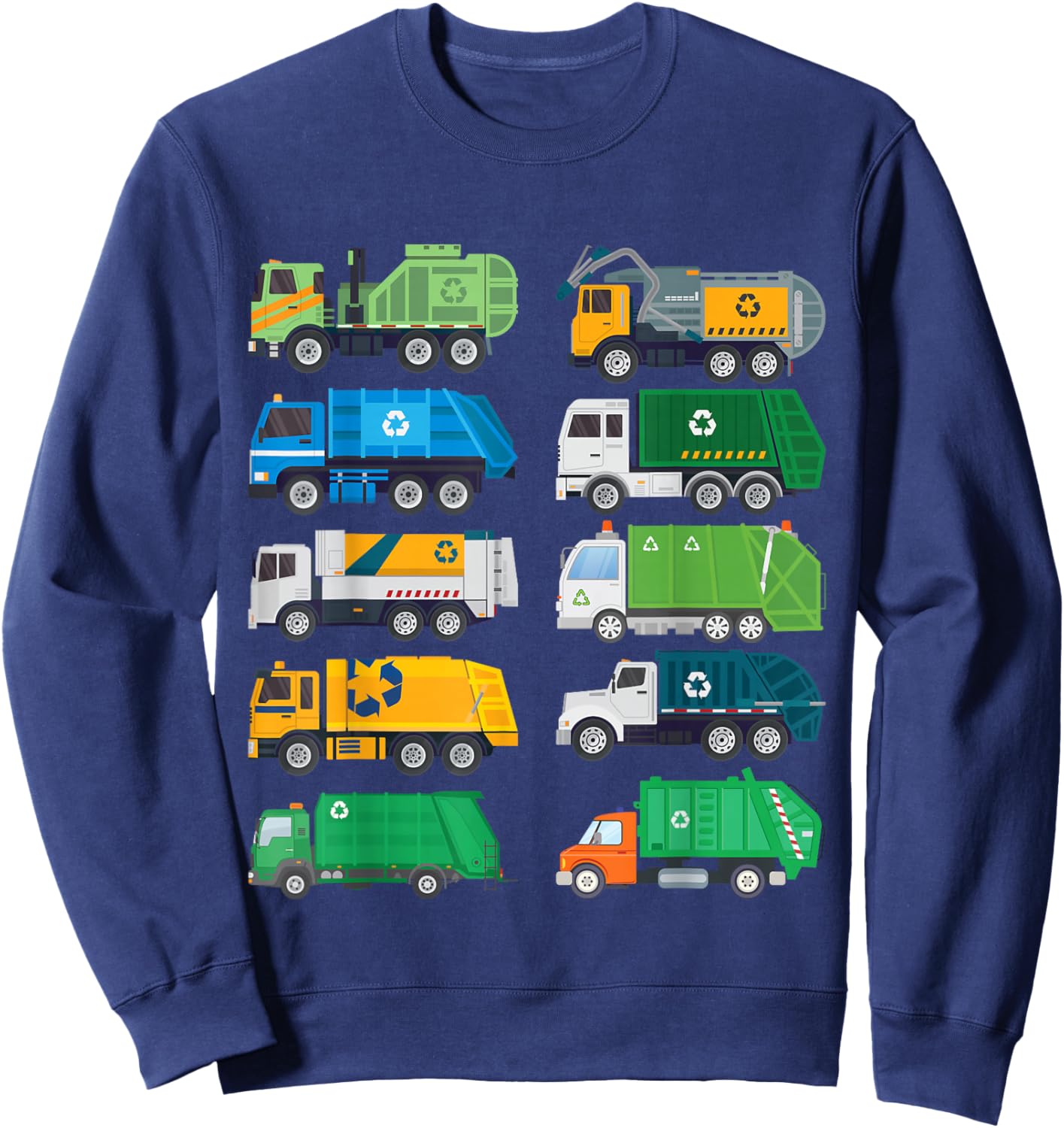 Garbage Truck Recycling Day Trash Waste Separation Trucks Sweatshirt - Sweatshirt | Navy