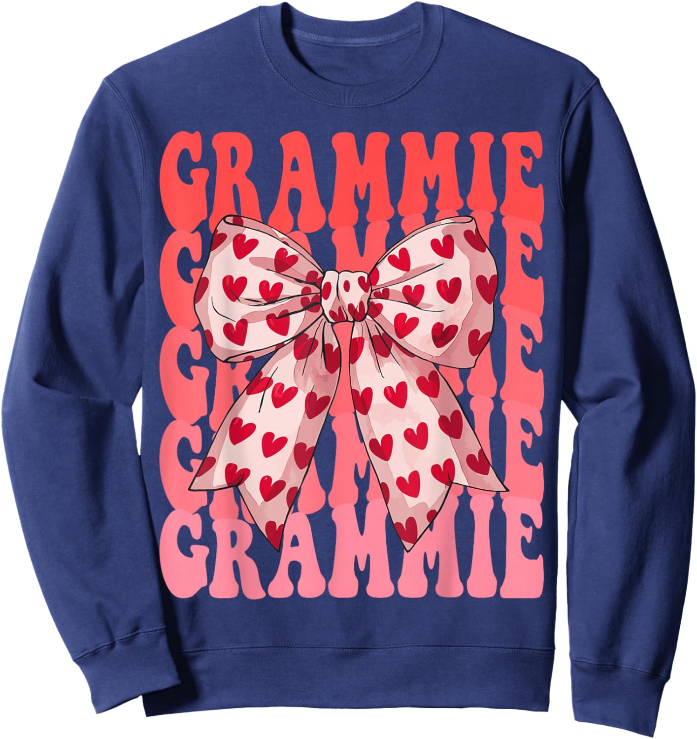 Coquette Bow Grammie Name Aesthetic Women Mothers Day Design Sweatshirt - Sweatshirt | Navy