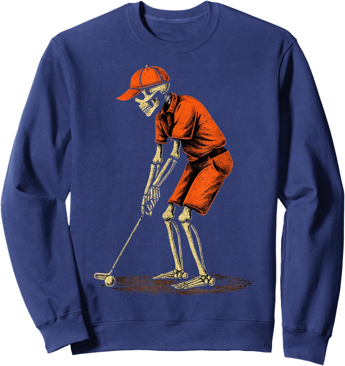 Skeleton Golf Halloween Golfer Golf Player Funny Man Dad Sweatshirt - Sweatshirt | Navy