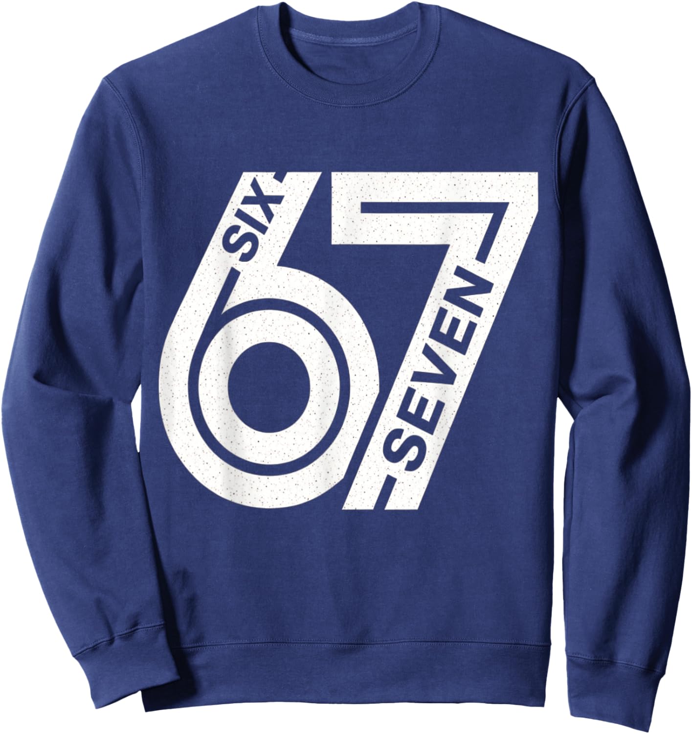 Number 67 Six Seven 67th Vintage Sports Style Sweatshirt - Sweatshirt | Navy