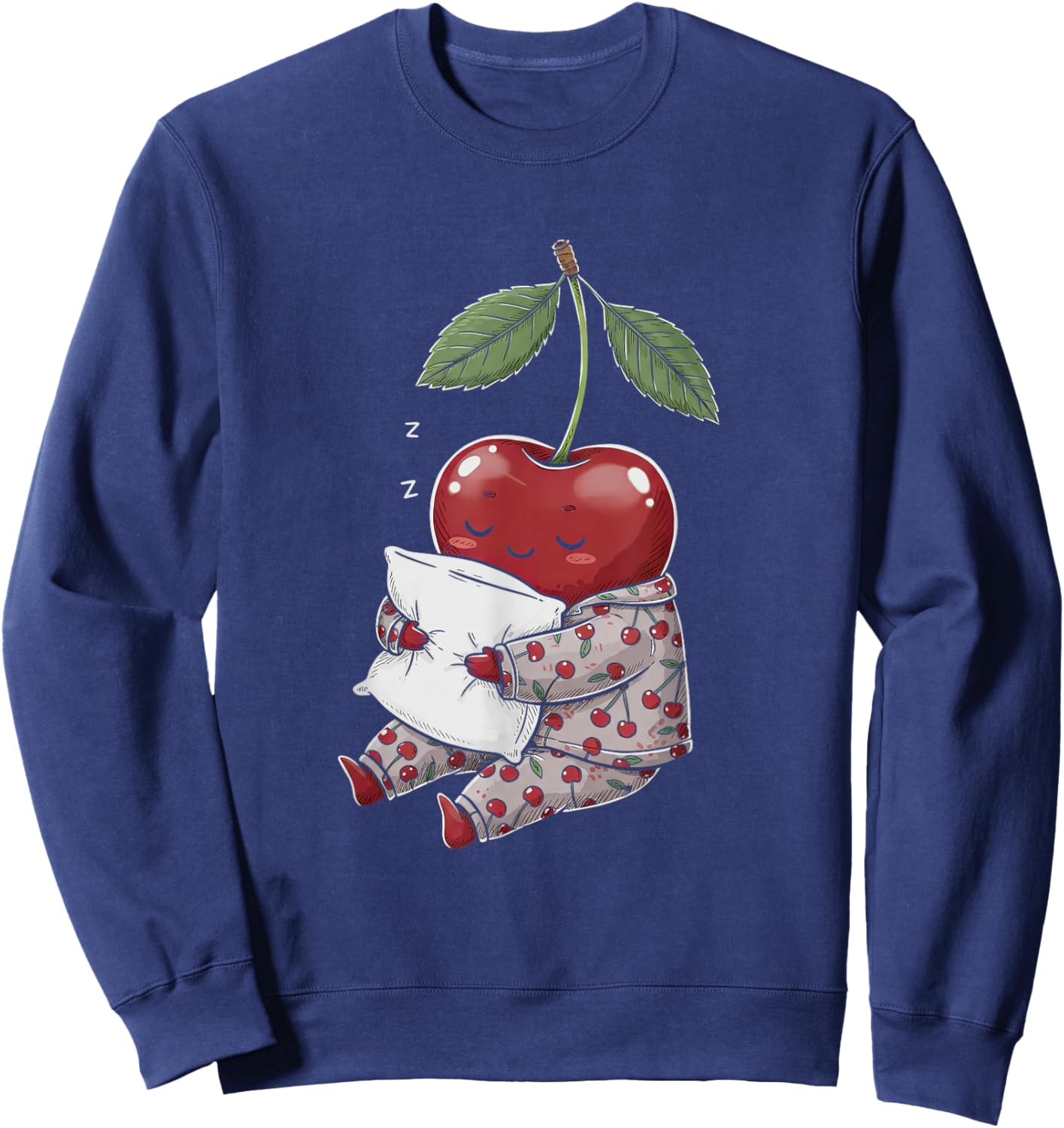 Funny Sleepy Cherry Pajama Men Kids Sweatshirt - Sweatshirt | Navy
