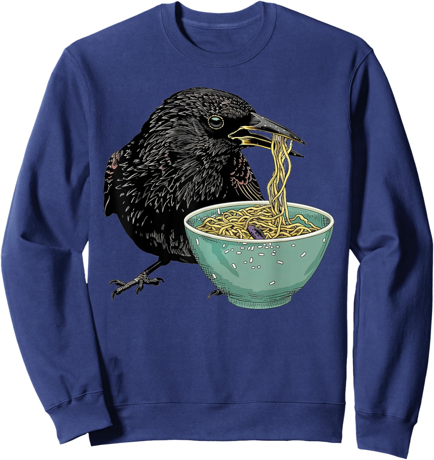 Starling Eating Ramen Sweatshirt - Sweatshirt | Navy