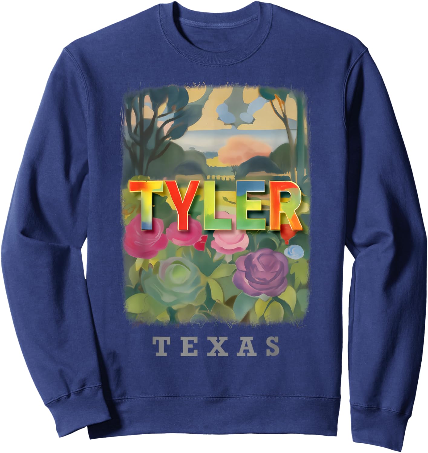 Tyler Texas TX Rose Garden Splendor SD894 Sweatshirt - Sweatshirt | Navy