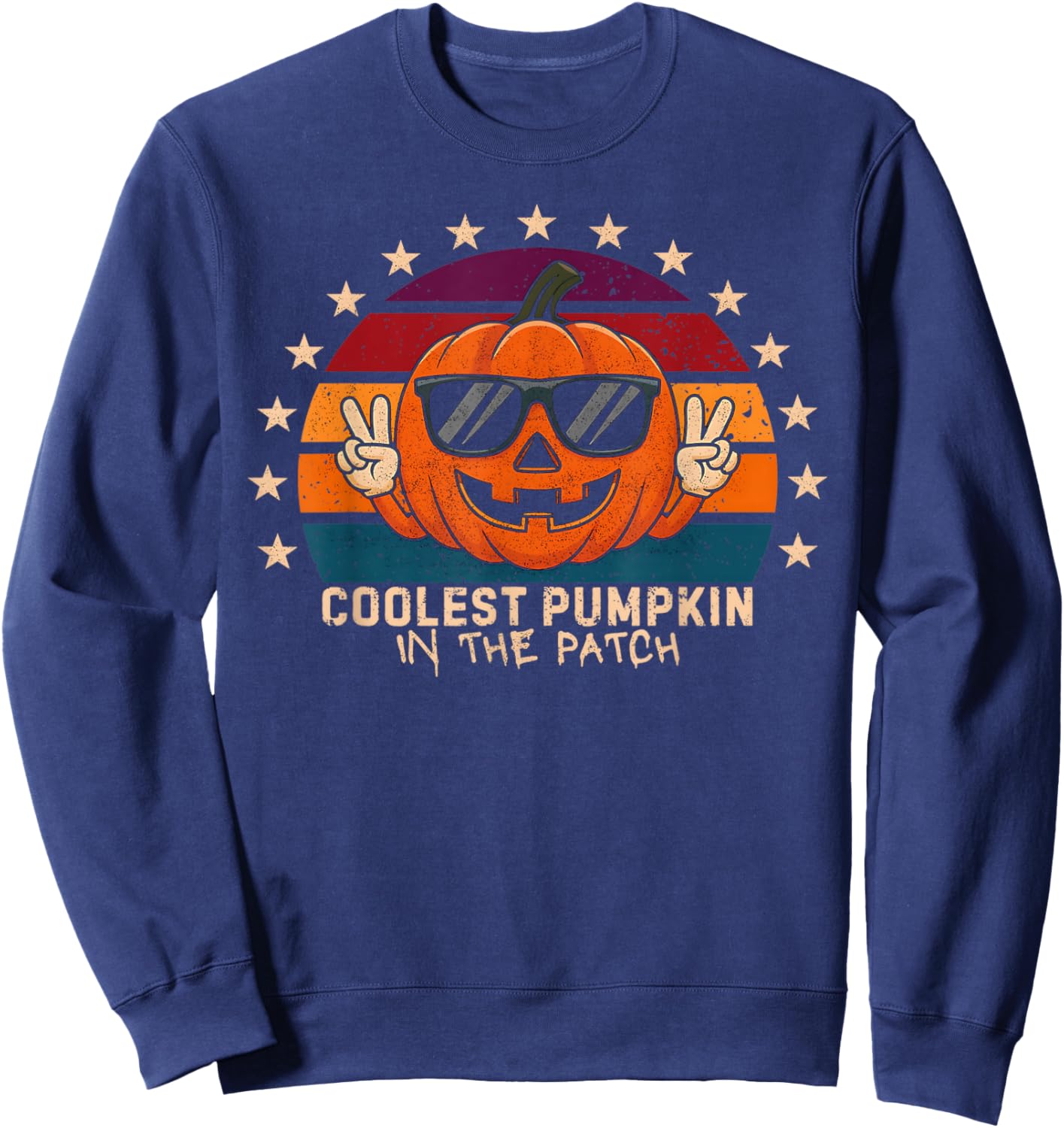 Coolest Pumpkin In The Patch Kids Boys Toddler Halloween Sweatshirt - Sweatshirt | Navy