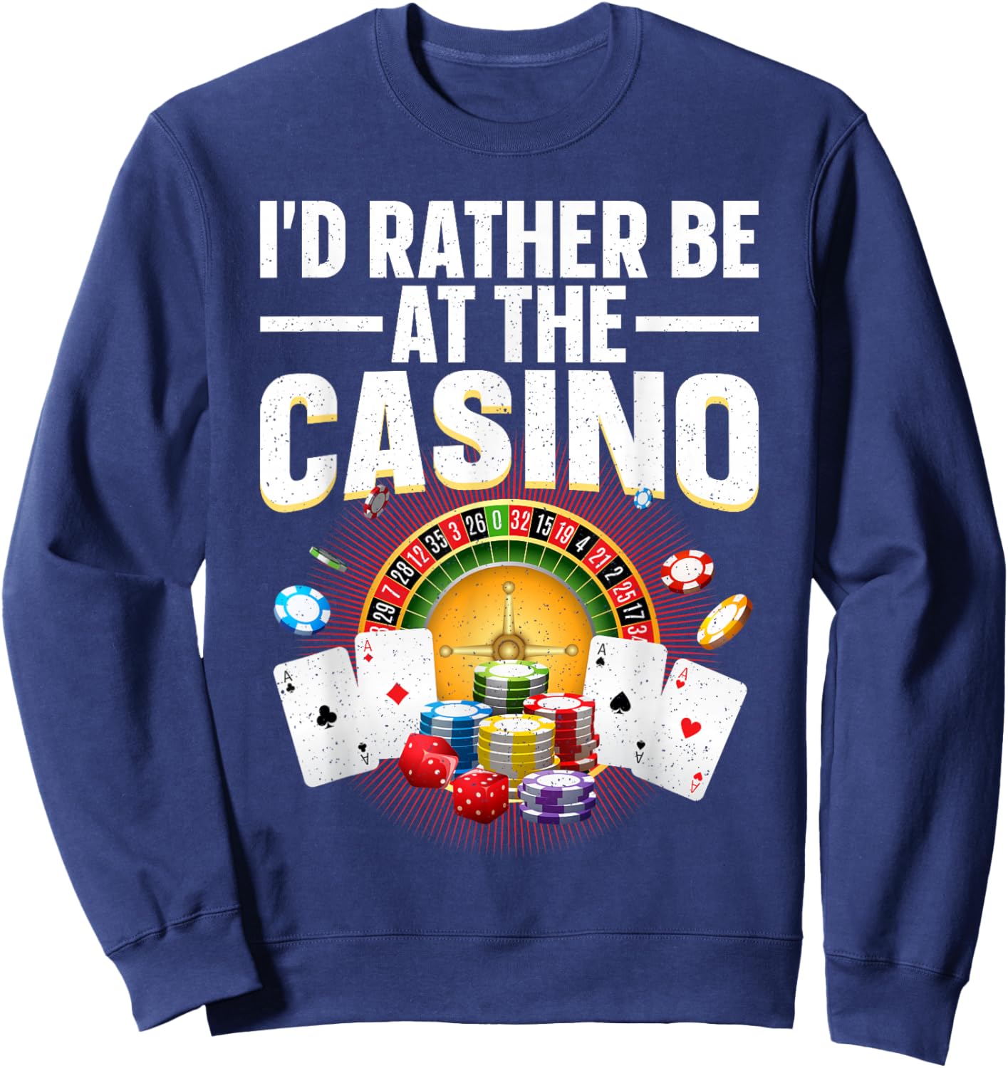Best Casino Art Women Gambling Casino Player Gambler Sweatshirt - Sweatshirt | Navy