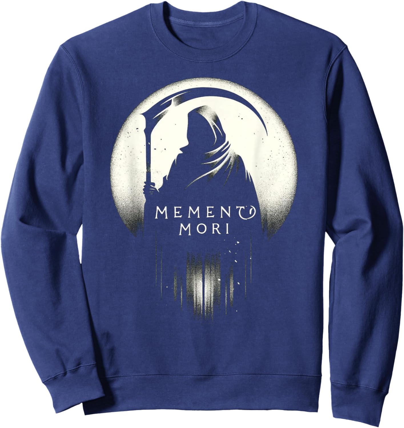 Memento Mori - Latin Remember You Must Die with Grim Reaper Sweatshirt - Sweatshirt | Navy