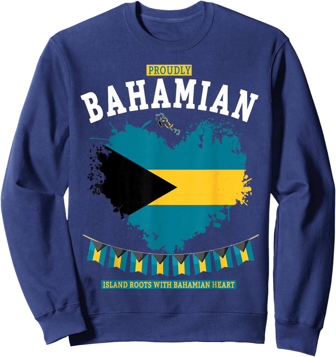 Bahamas Flag Outfit Idea for Kids & Bahamian Caribbean Sweatshirt - Sweatshirt | Navy