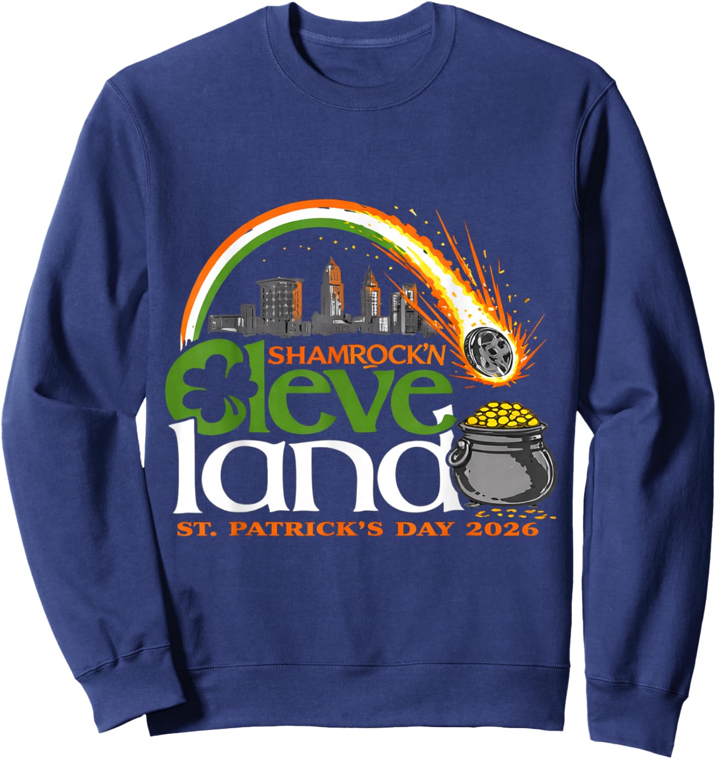 Cleveland, March 17, 2026 for Meteor Lovers Astronomical Sweatshirt - Sweatshirt | Navy