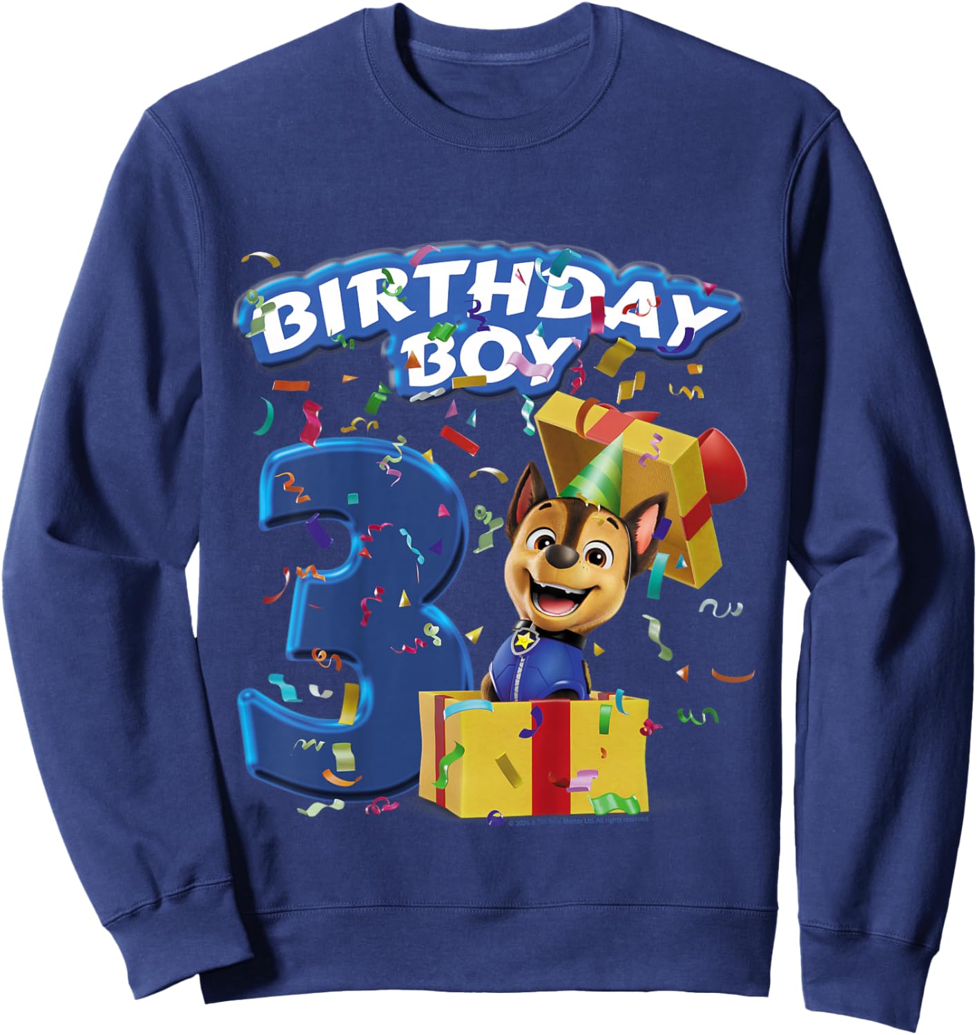 Official Paw Patrol Chase Birthday Boy Age 3 Sweatshirt - Sweatshirt | Navy