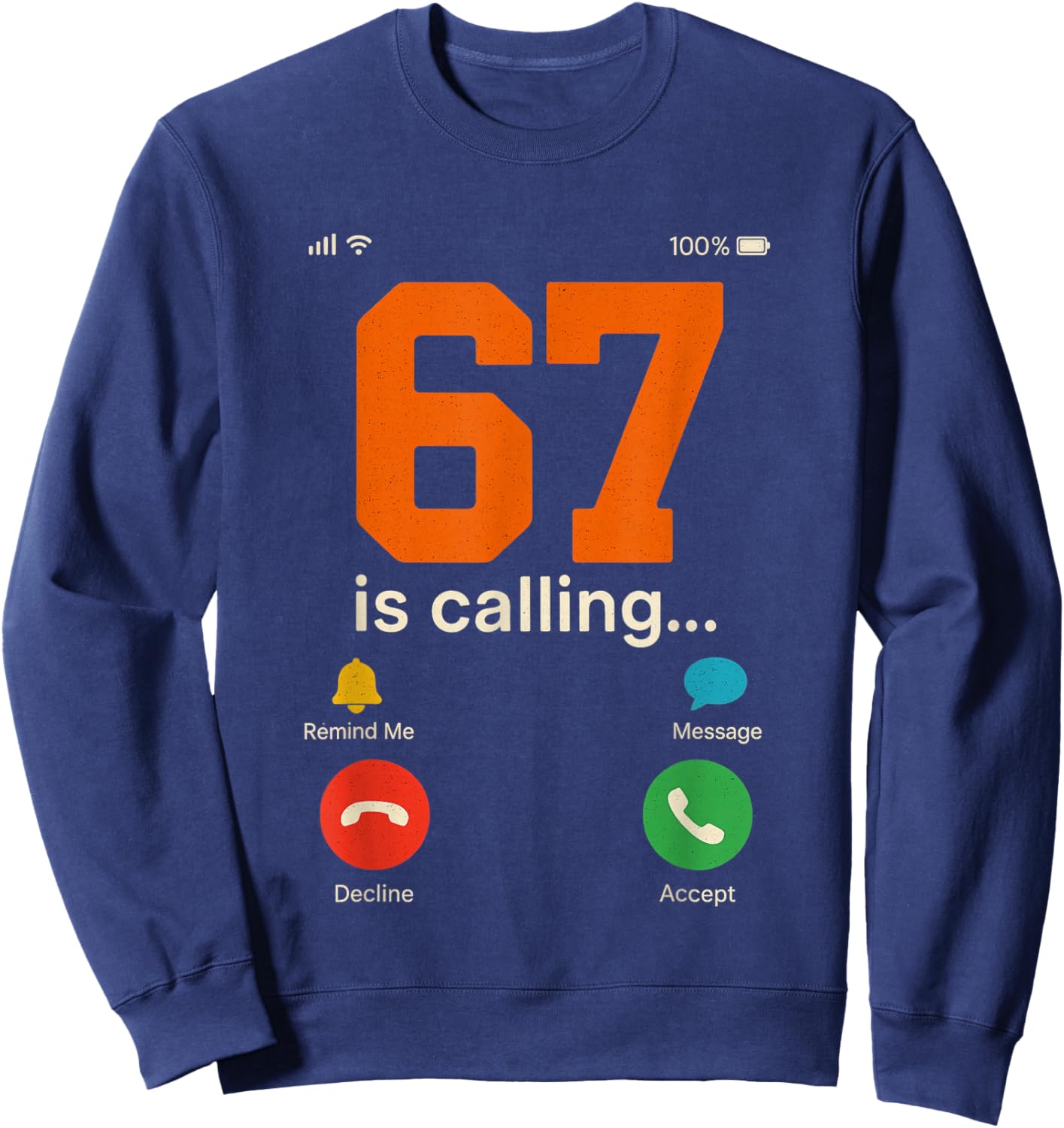 6 7 Meme Six Seven Youth Funny 6 7 Costume for Kids Sweatshirt - Sweatshirt | Navy