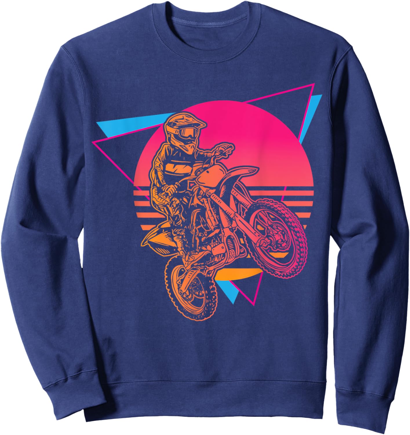 Retro Motocross Rider Vintage Dirt Bike MX Racer Off-Road Sweatshirt - Sweatshirt | Navy