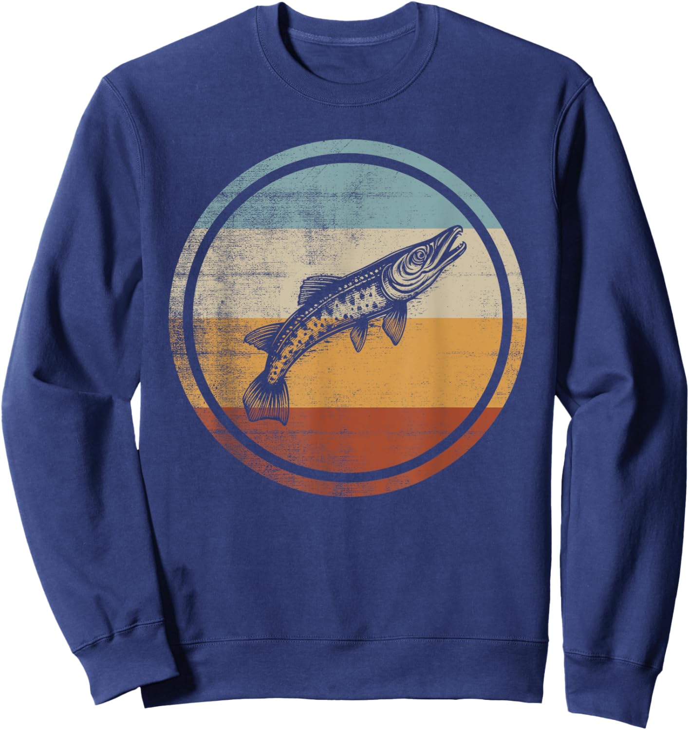 Gar Fish Retro Vintage Design Sweatshirt - Sweatshirt | Navy