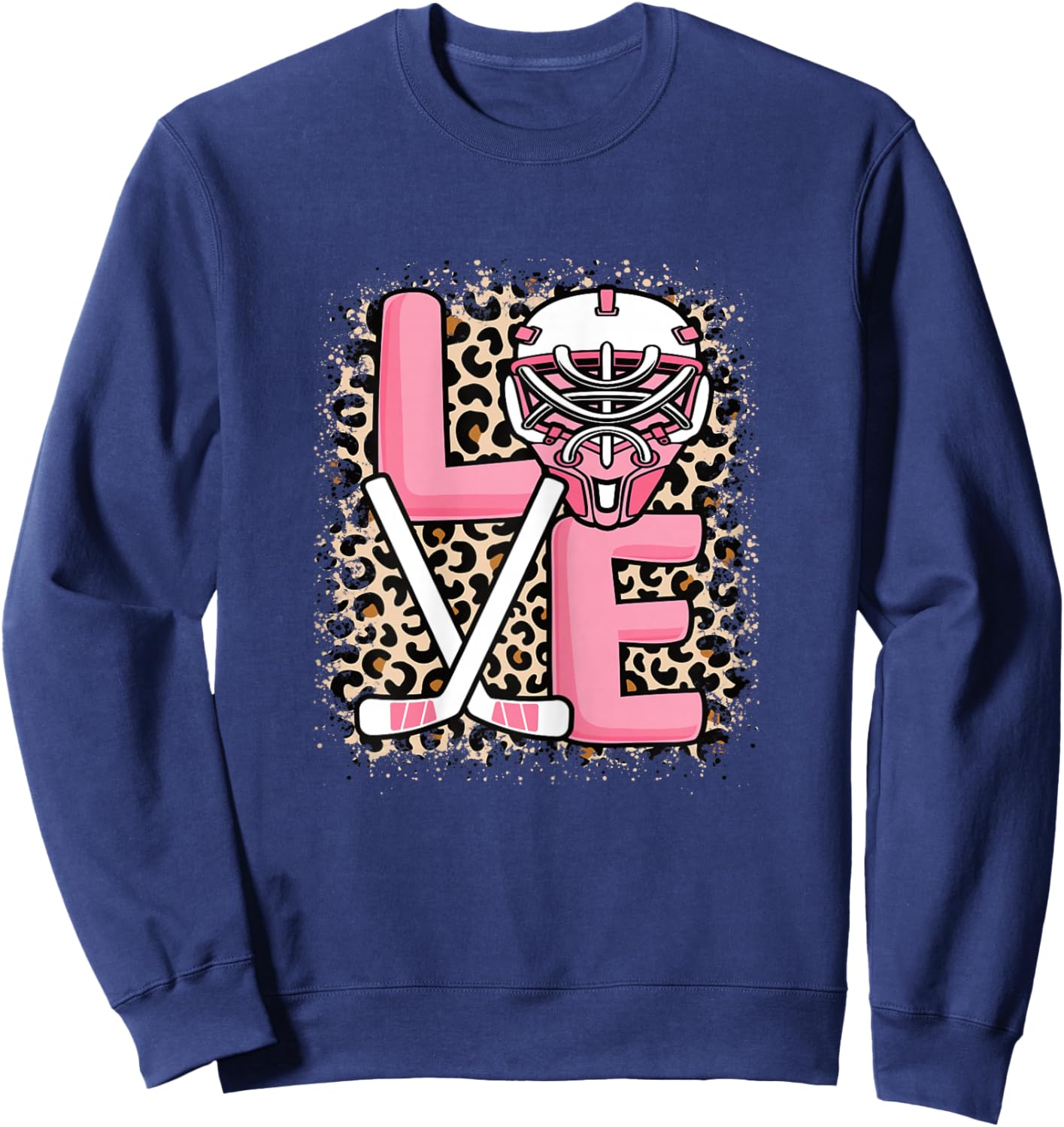 Cute Ice Hockey Love Hockey Player Women Girls Kids Sweatshirt - Sweatshirt | Navy