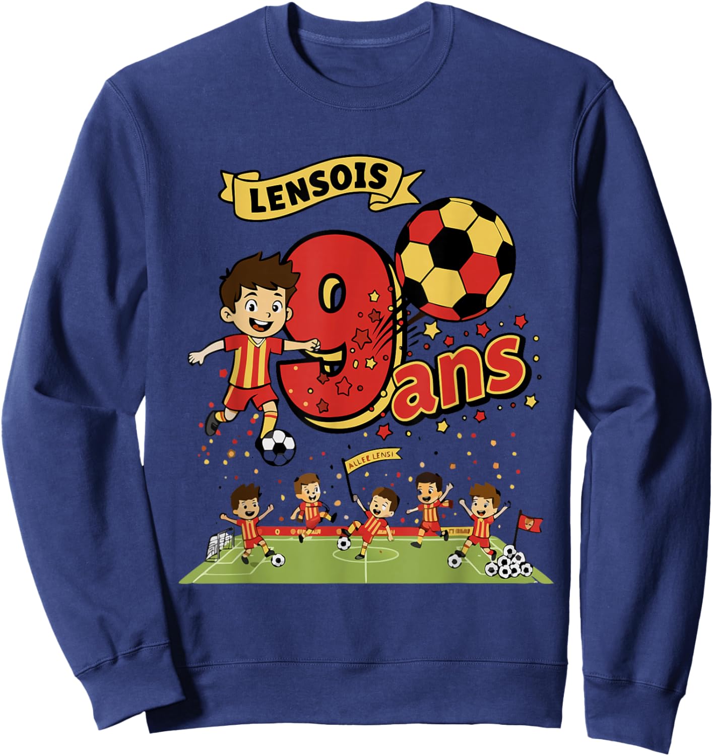 Lensois, Lens, Supporter, Balloon, Birthday 9 Years Sweatshirt - Sweatshirt | Navy