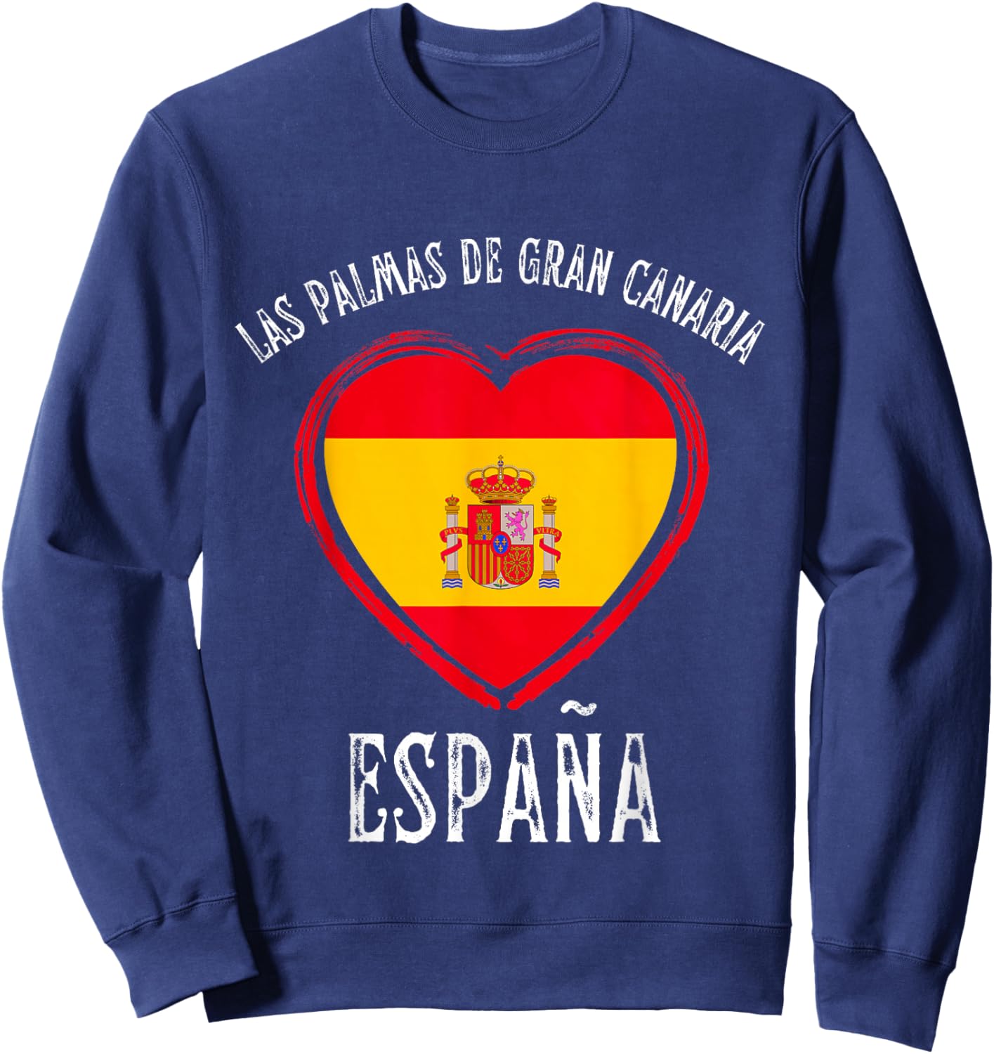 España Flag Heart Las Palmas De Gran Canaria City Sweatshirt - Sweatshirt | Navy